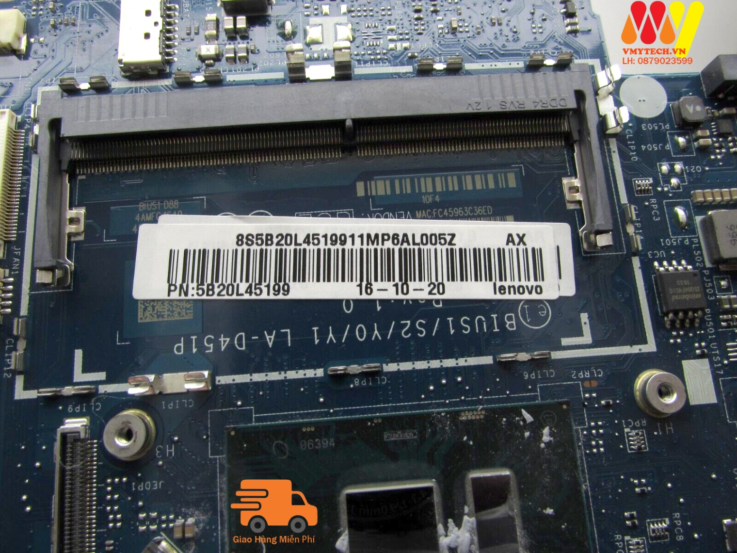 MAIN thay thế dùng cho Laptop LENOVO 510S-14ISK I7-6600 VGA RỜI mã : la-d451p