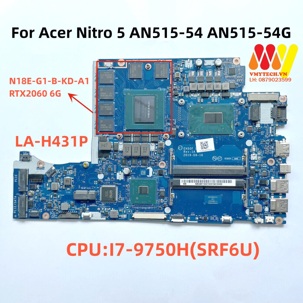 MAIN thay thế dùng cho Laptop ACER NITRO 5 AN515-54 I7-9750H mã : LA-H431P