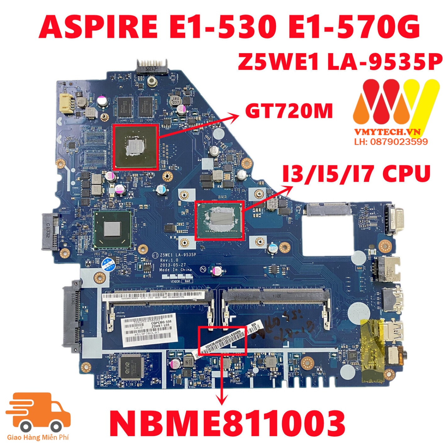 MAIN thay thế dùng cho Laptop ACER E1-570 I3-3217U mã : la-9535p
