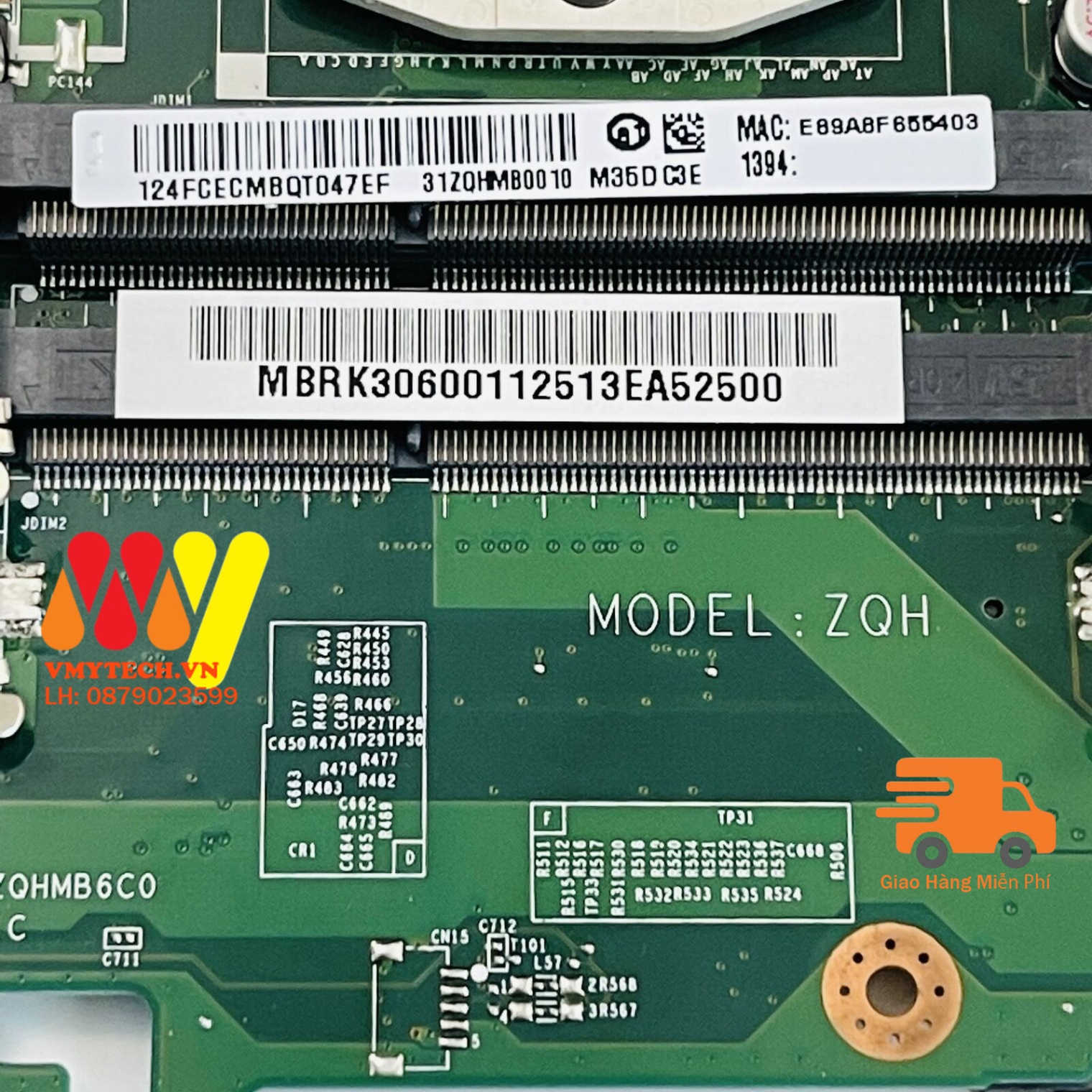 Main thay thế cho Laptop Acer Aspire 4739-4349 HM55 mã : DA0ZQHMB6C0, MBRK301001