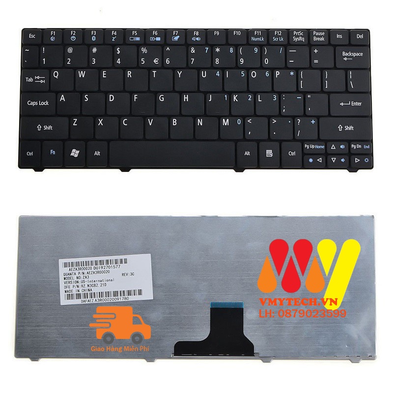 BÀN PHÍM ACER ONE Mini 1810,753,1551,9Z GATEWAY EC14,EC18,EC180, ONE200, P1VE6