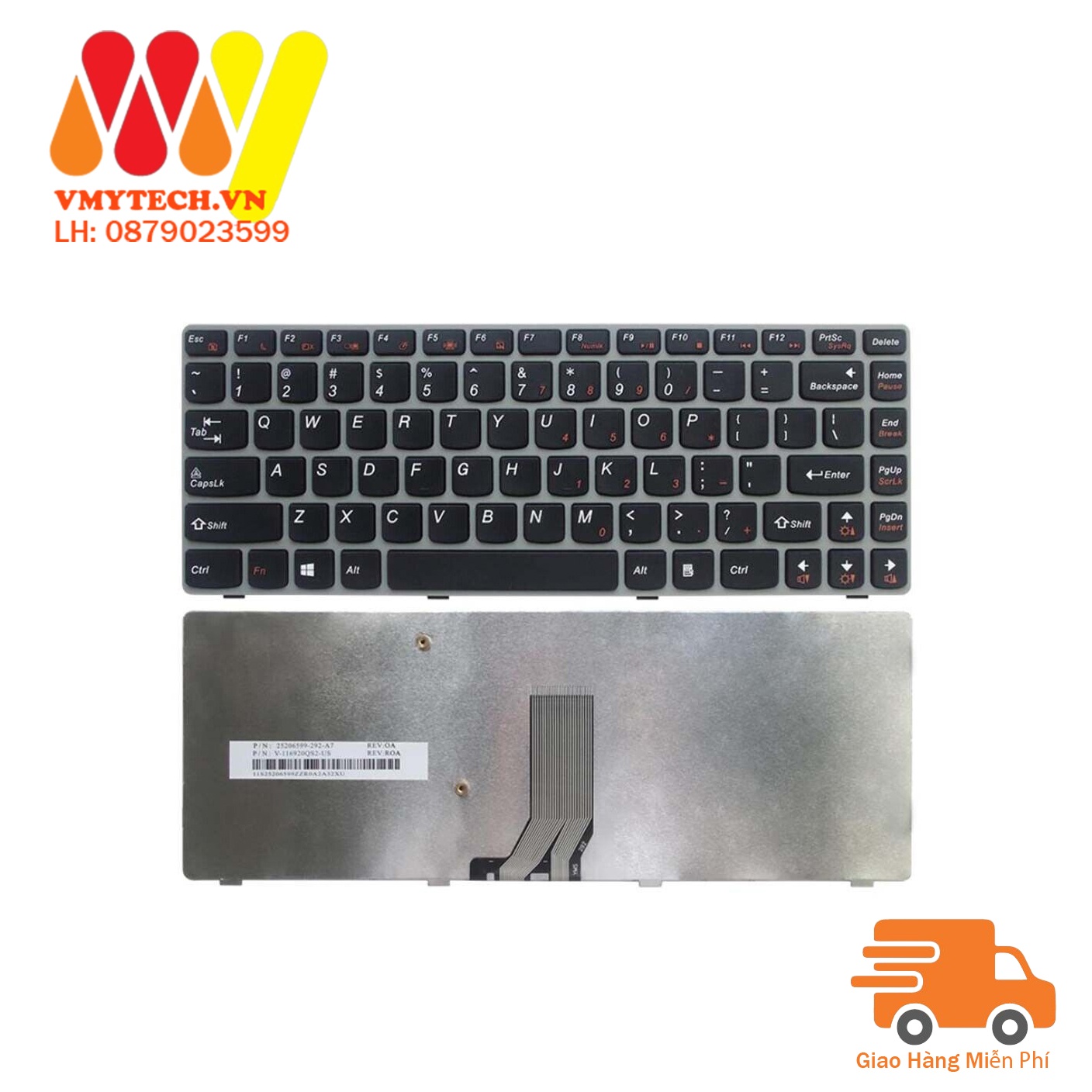 Bàn phím laptop Lenovo Ideapad Y480, Y480N, Y480M, Y480A, Y480P – Y480