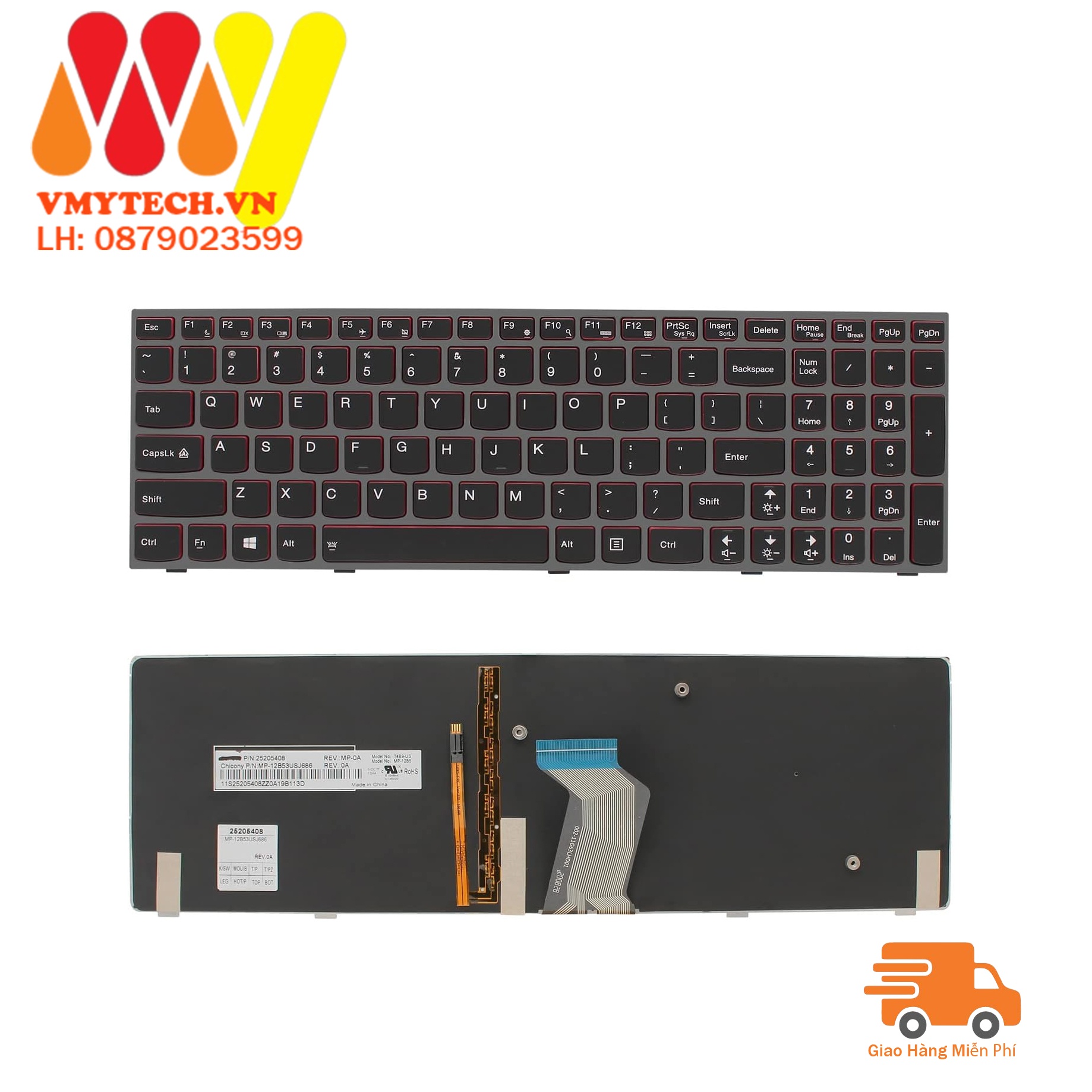 Bàn phím laptop Lenovo IdeaPad Y500 Y500N Y510P Y590 – Y510P