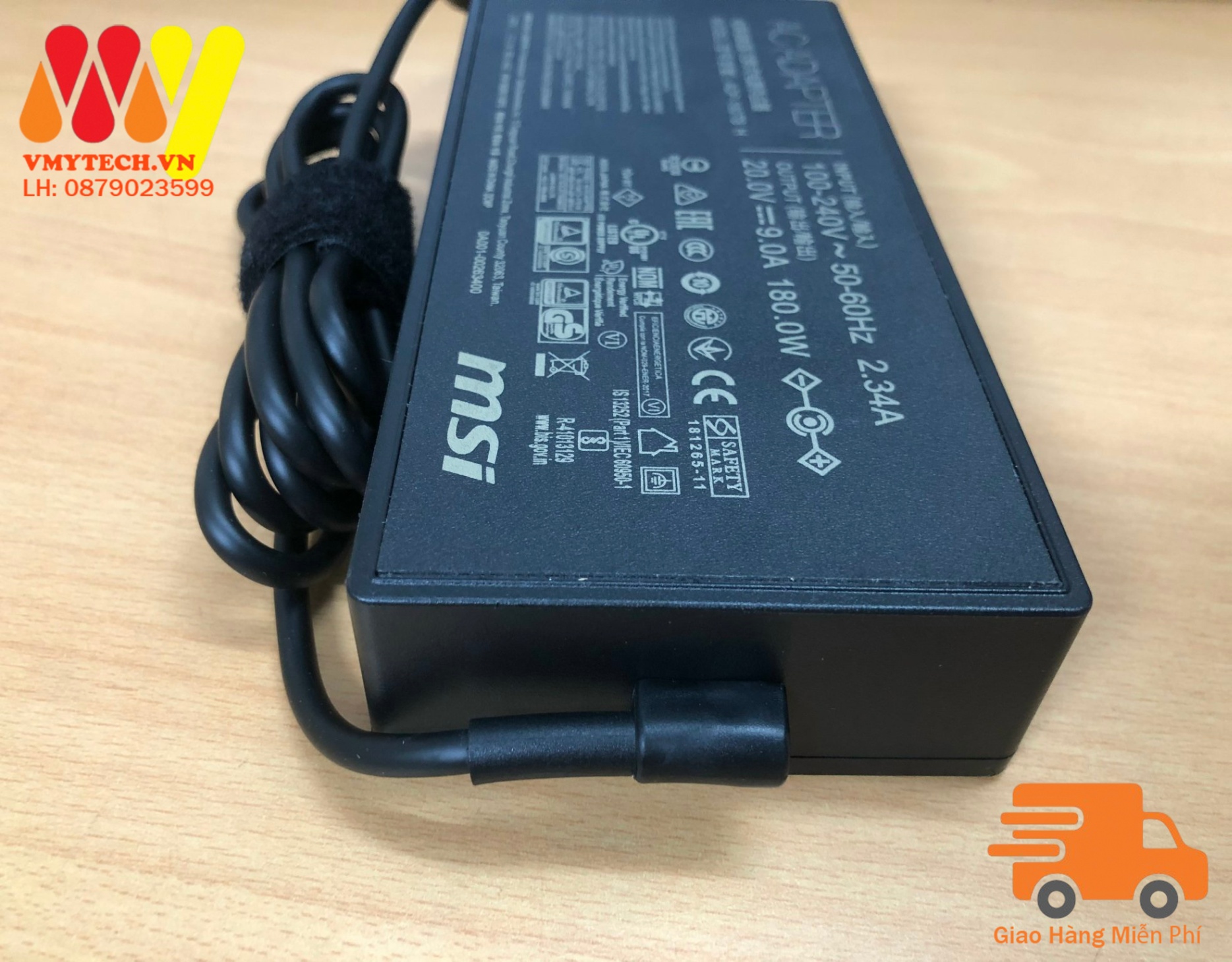 Sạc Laptop Msi 20v-9a 108W Chân Kim Nhỏ – 4.5mm X 3.0mm Chính Hãng