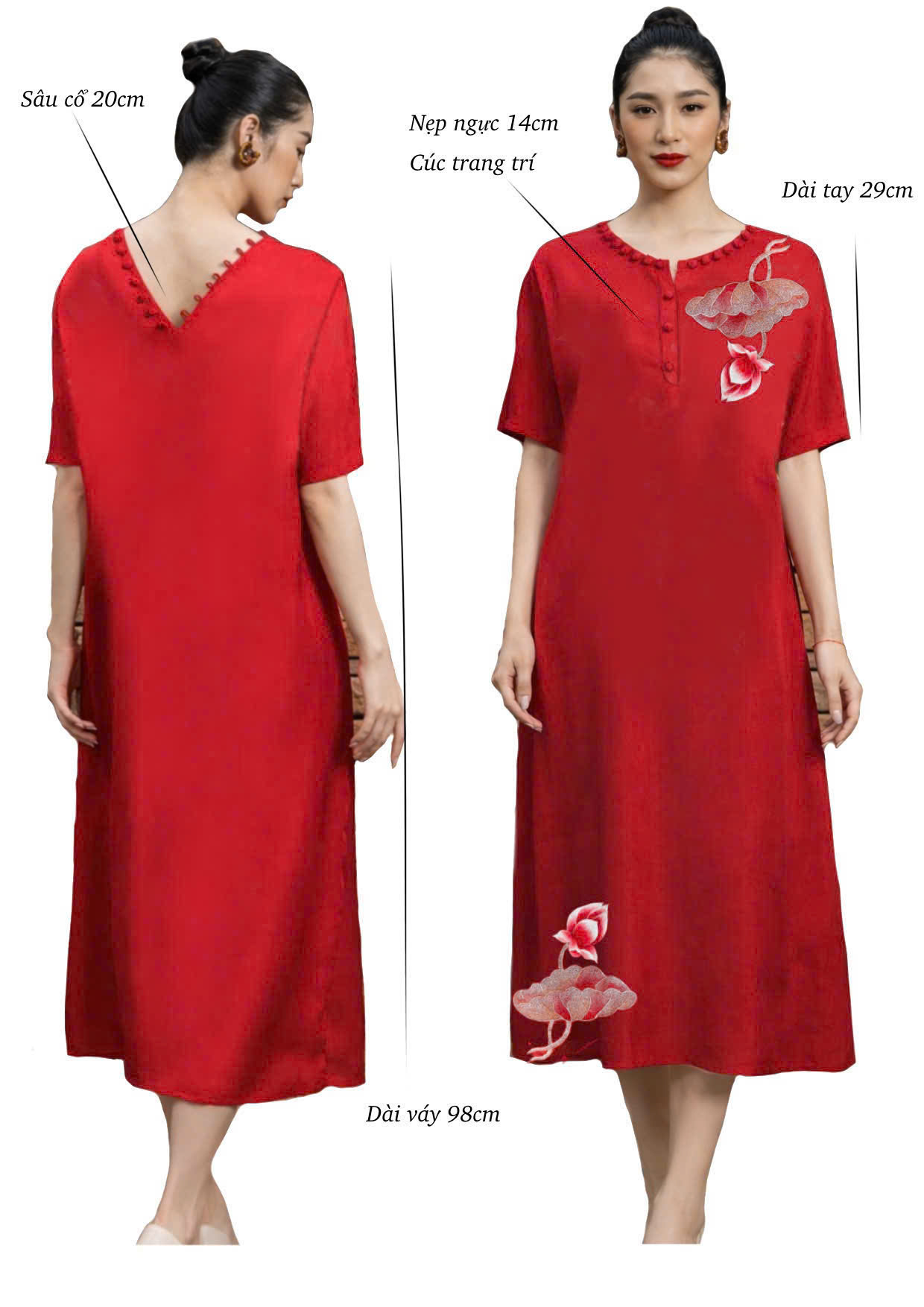 Đầm linen thêu