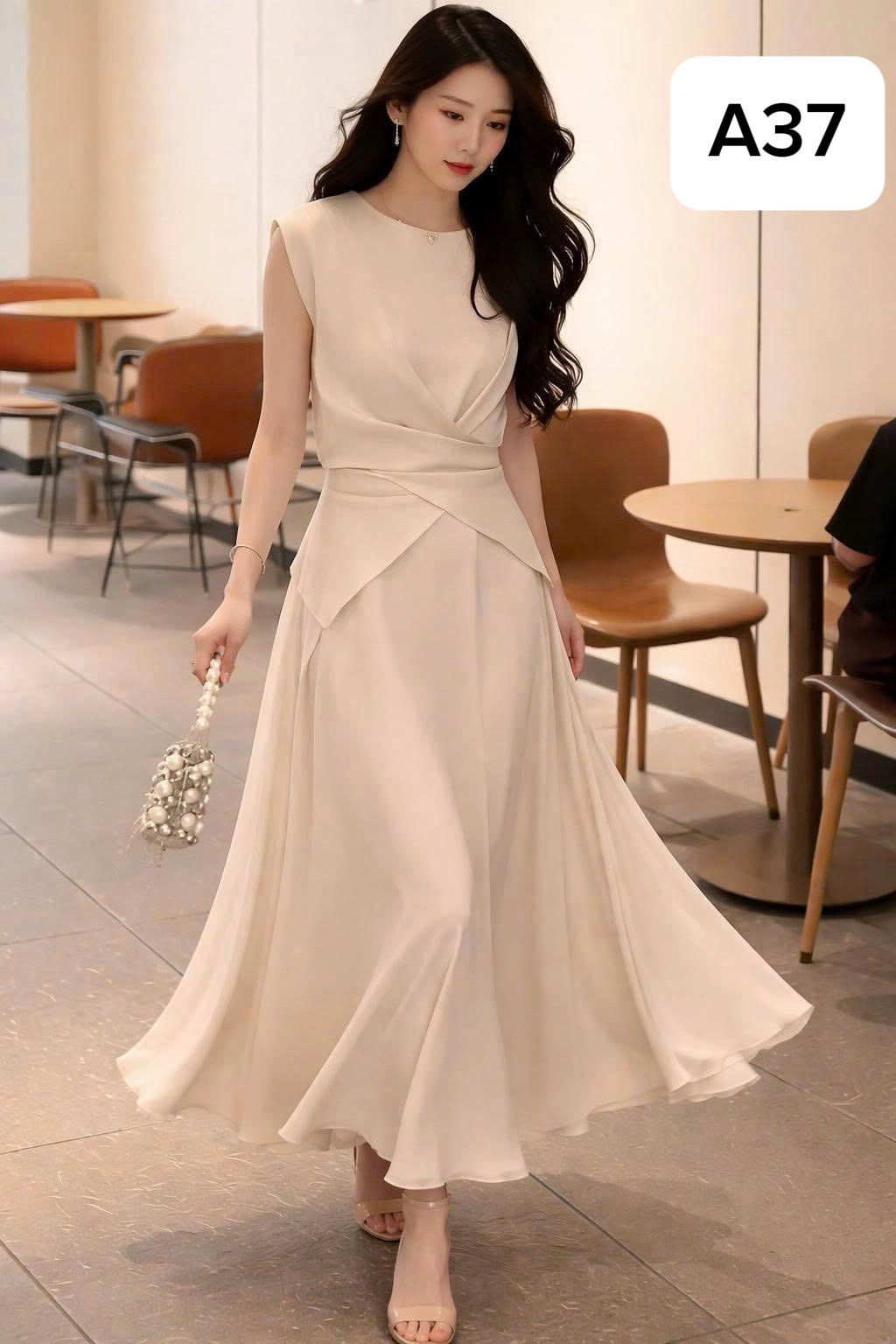 Đầm lụa cao cấp dáng dài A37