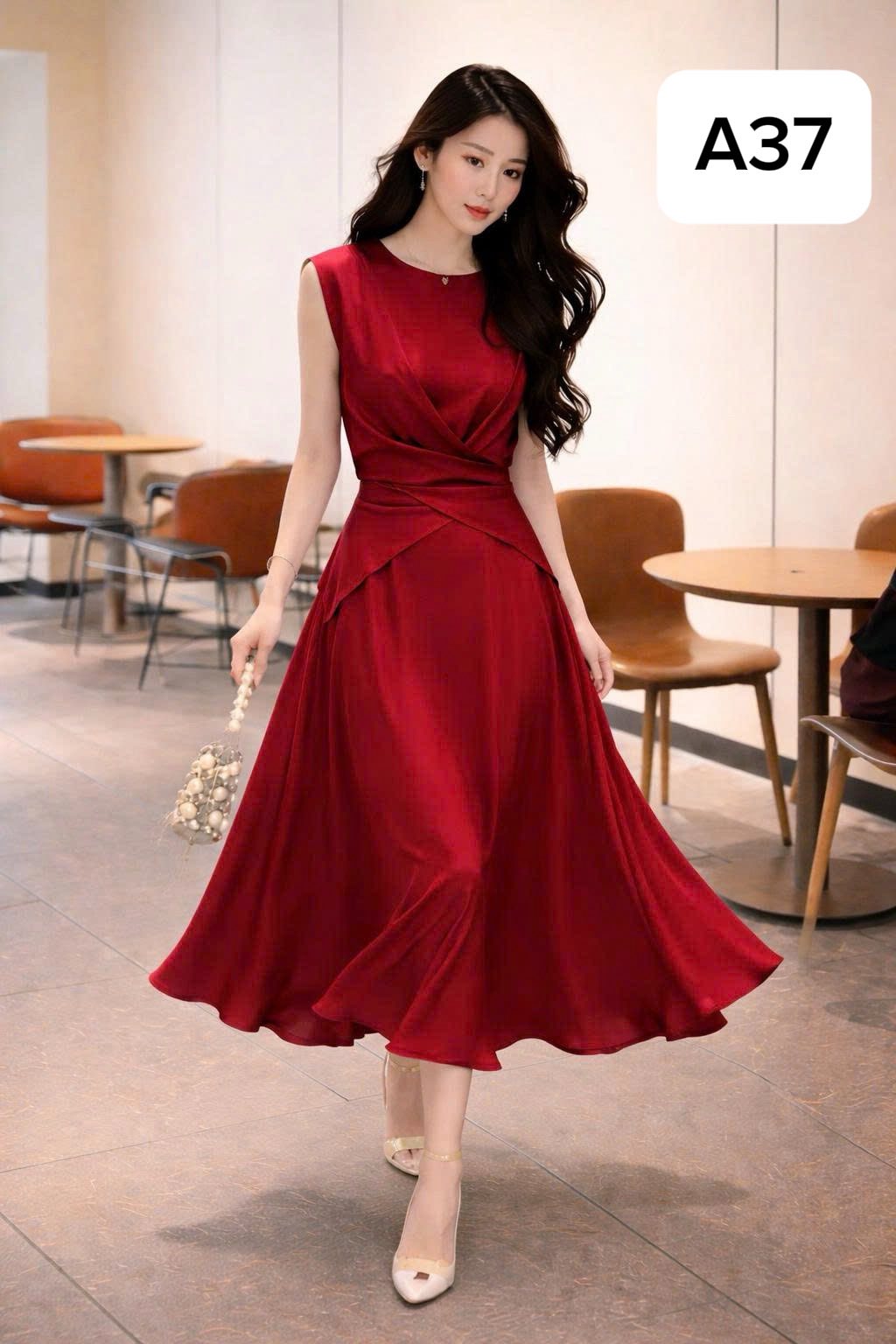 Đầm lụa cao cấp dáng dài A37