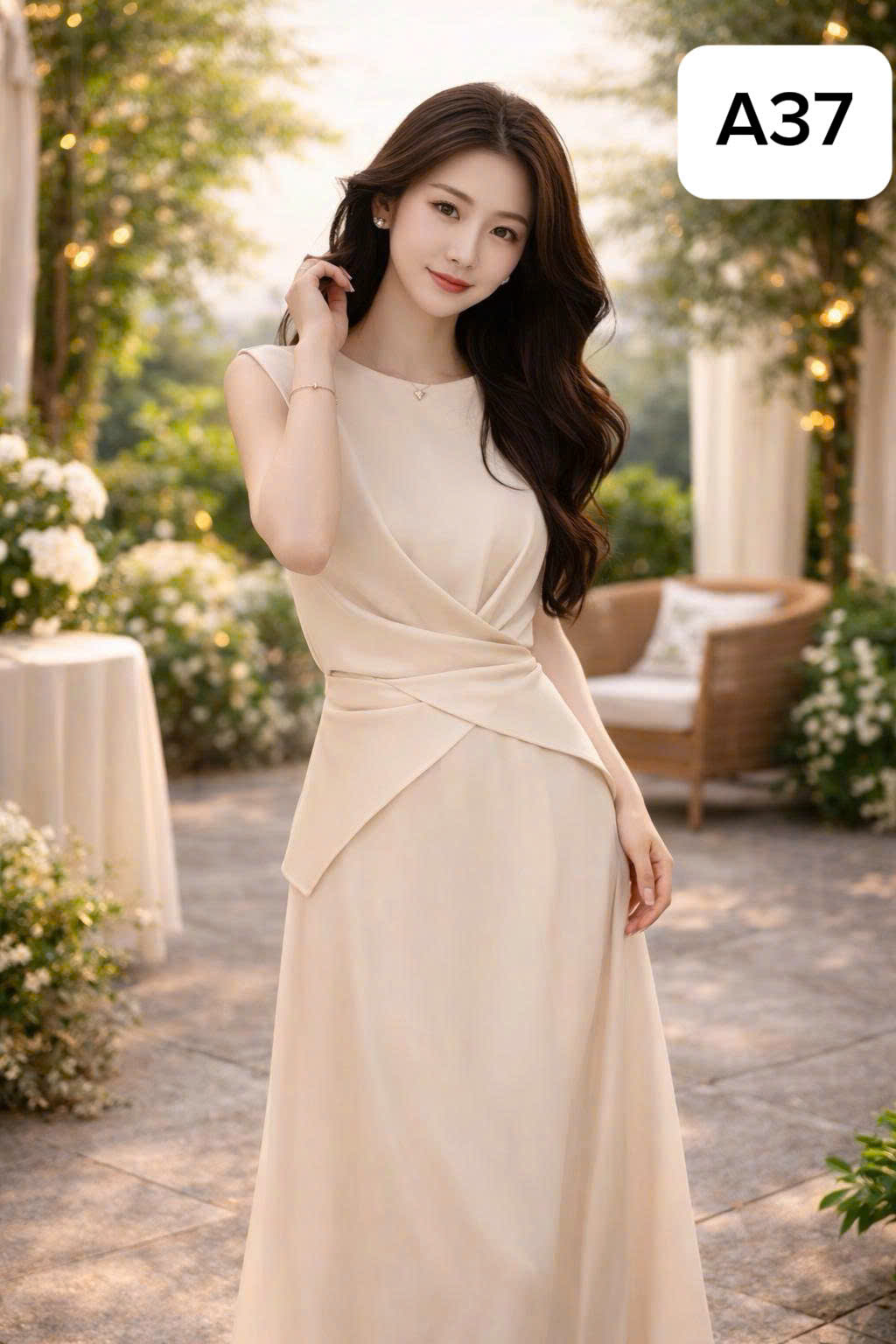 Đầm lụa cao cấp dáng dài A37