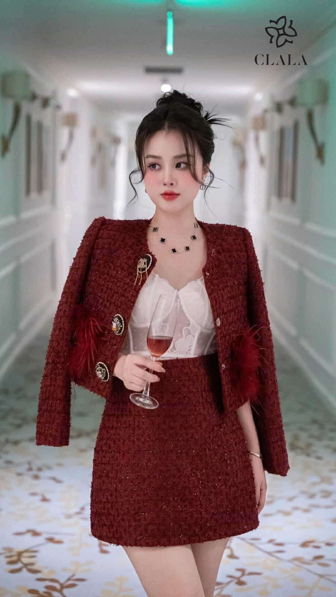 Dạ Tweed Đỏ