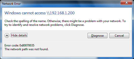 Sửa lỗi “Error code: 0x80070035 The network path was not found” với vài bước đơn giản