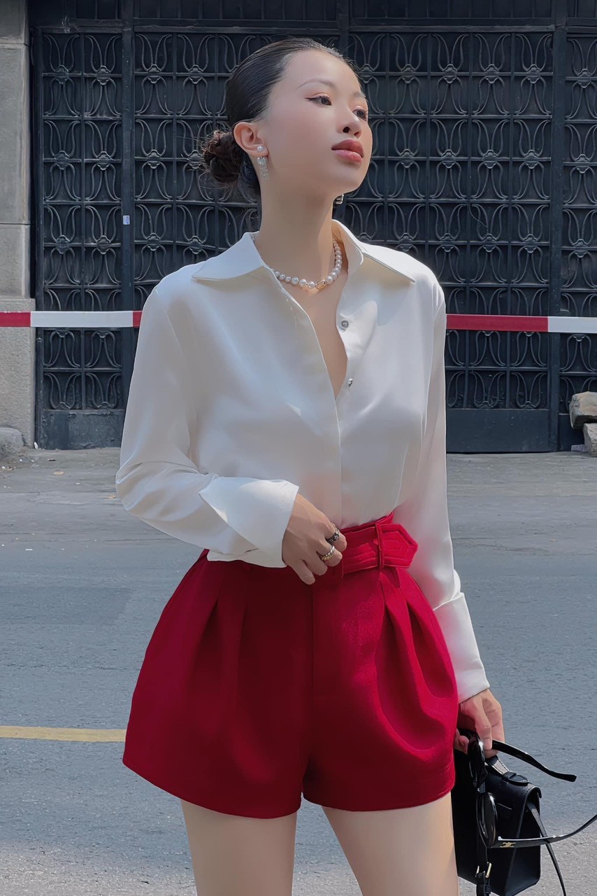 S12789-SET BỘ ÁO SƠ MI QUẦN LI PHỐI ĐAI