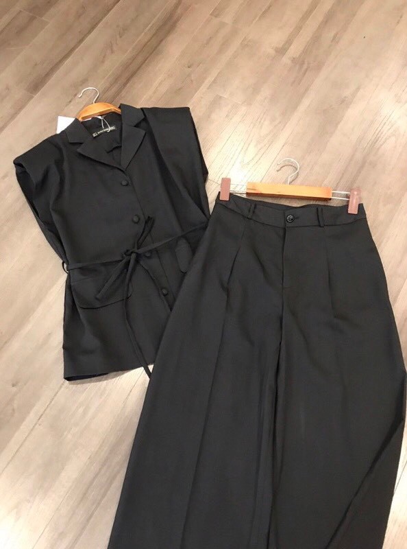 S13028- set vest quần suông kèm dây