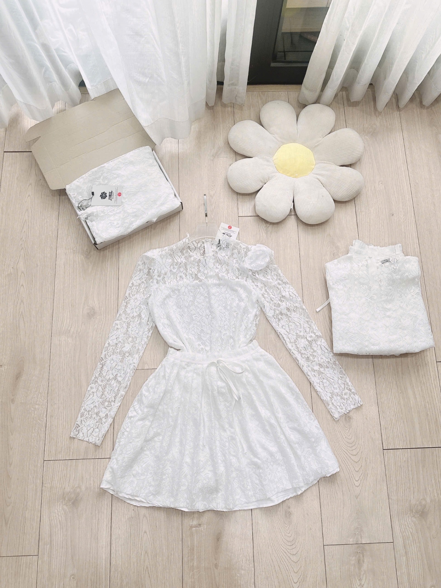 S15976- ☘️ SET BỘ REN ĐỆM VAI TAY BỒNG CV DẬP LI NƠ EO 🌺