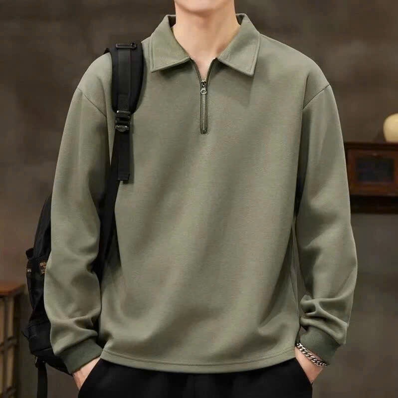 A16405 Áo Sweater Nỉ khóa cổ bẻ