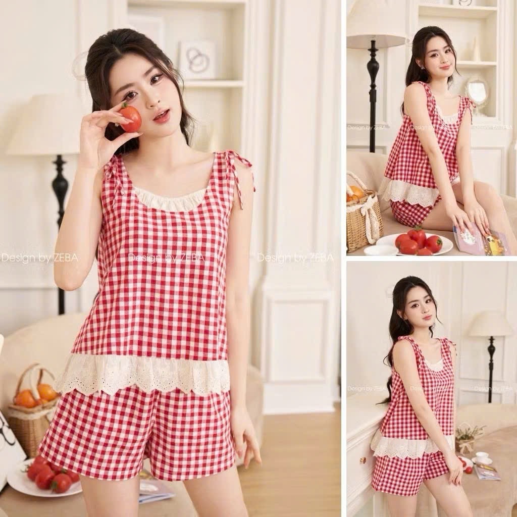 B17941 Bộ thô kẻ đỏ cc