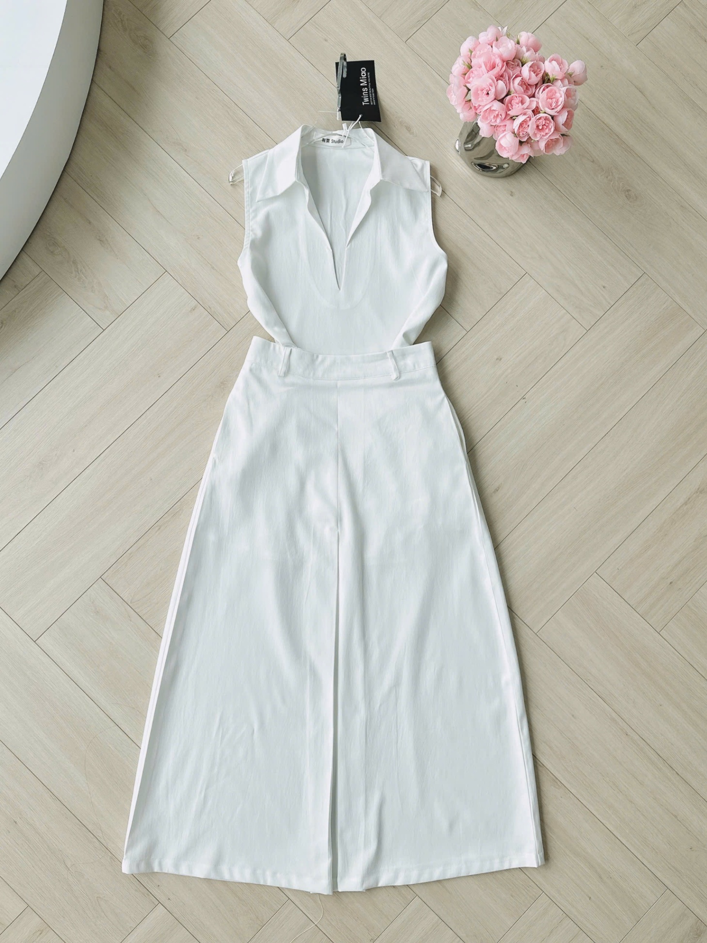 S17961 SET TRẮNG CỔ VẠT MIX CV LI 2 LỚP