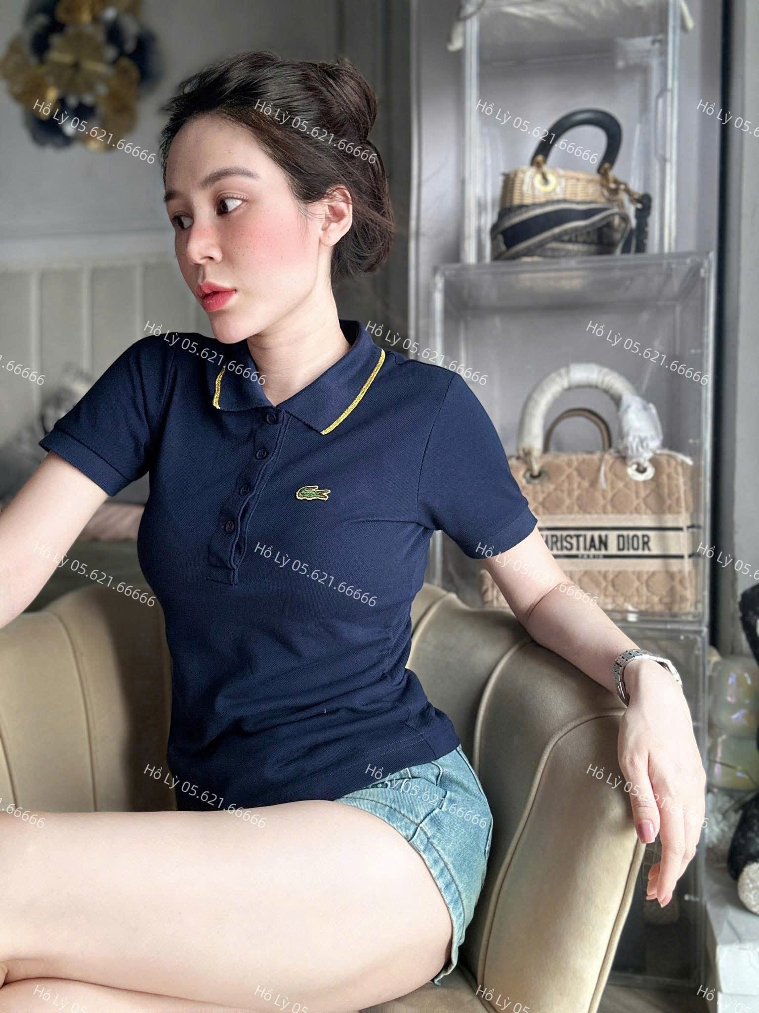 A17977 Áo Polo nữ cổ bẻ có cúc THAN