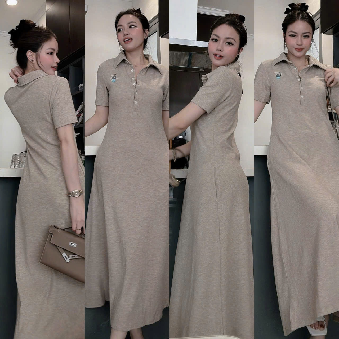 S18261- SET VÁY THÊU GẤU SIÊU XINHH