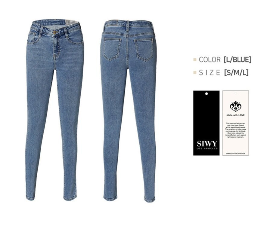 Quần jean skinny, 1 màu xanh - Xanh nhạt