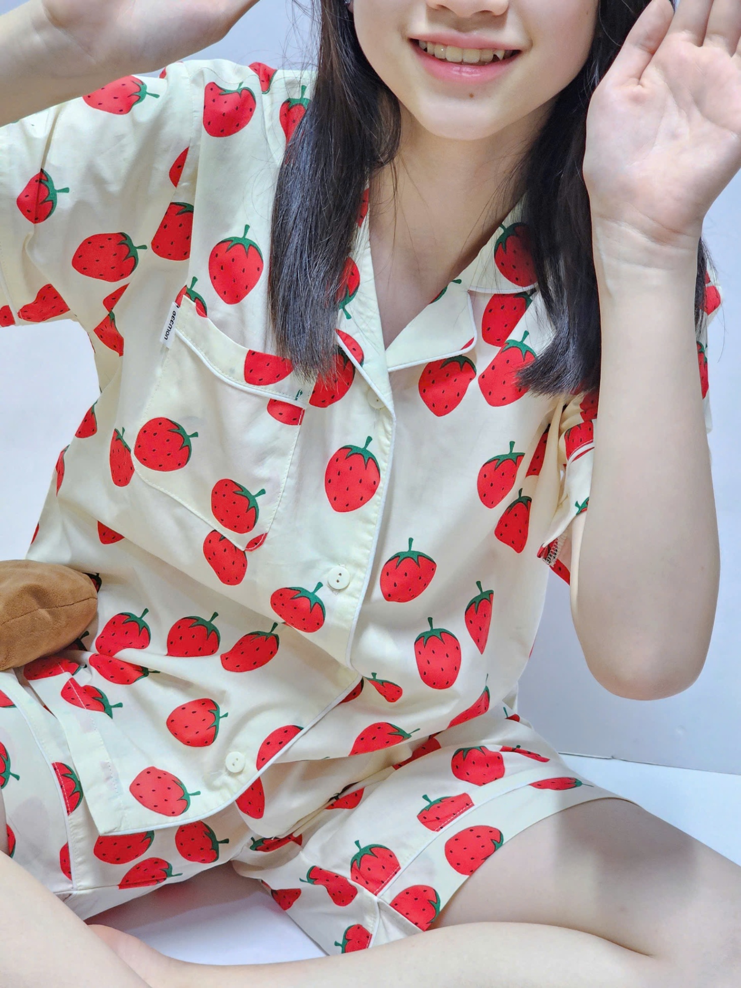 Bộ pijama thô cotton Beemon cho bé, áo cộc tay, quần đùi, 5 màu