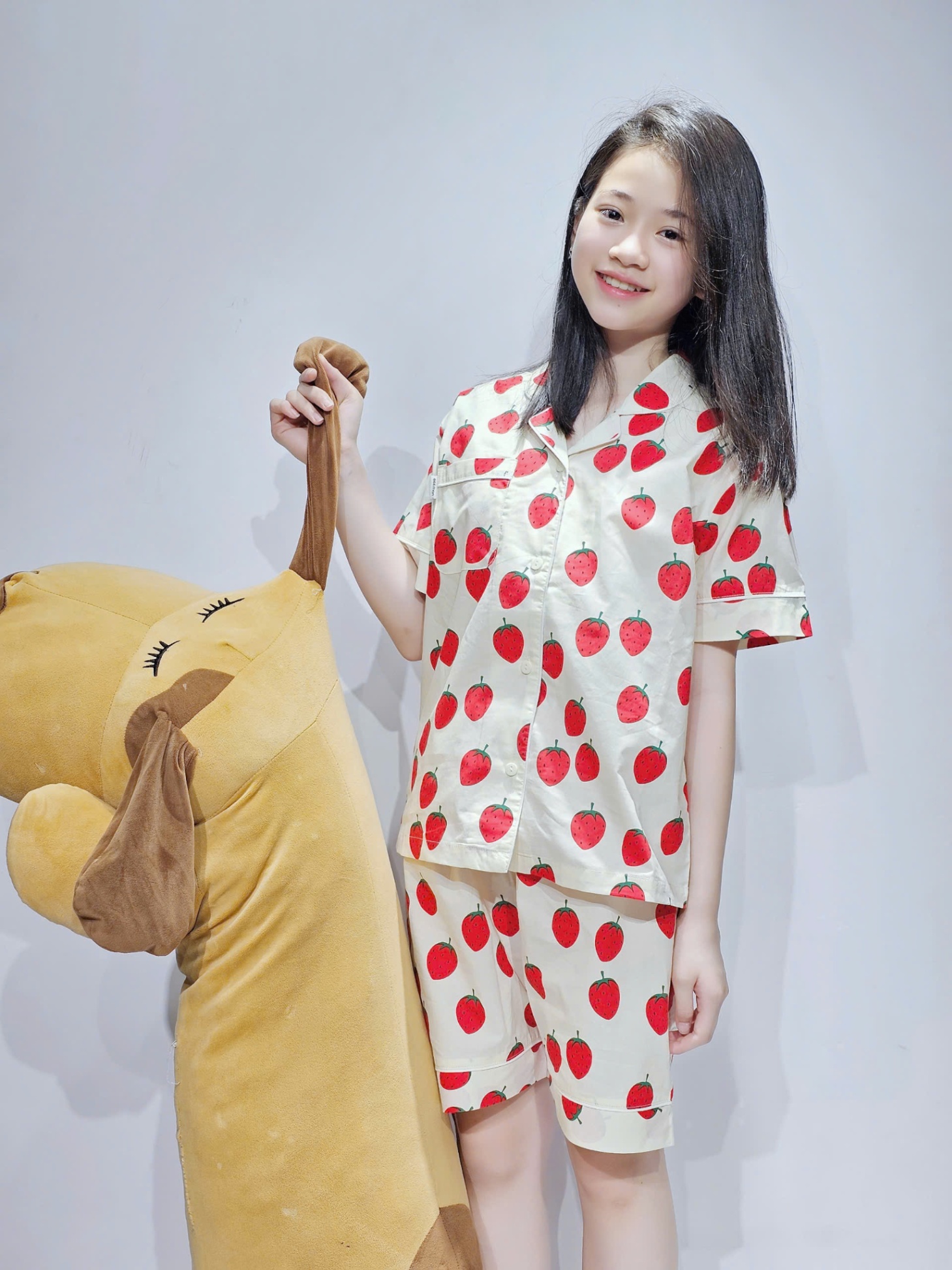 Bộ pijama thô cotton Beemon cho bé, áo cộc tay, quần đùi, 5 màu