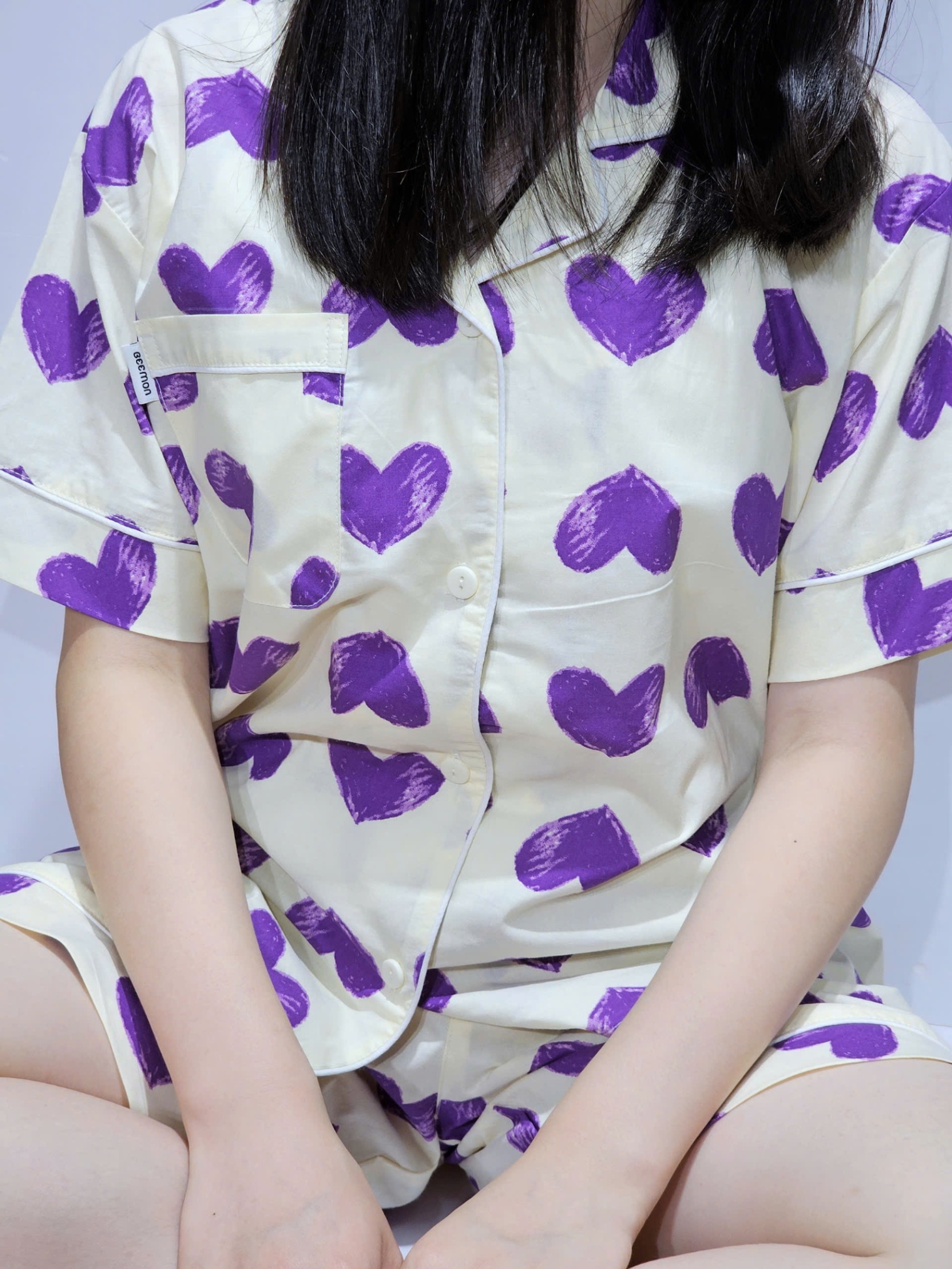 Bộ pijama thô cotton Beemon cho bé, áo cộc tay, quần đùi, 5 màu