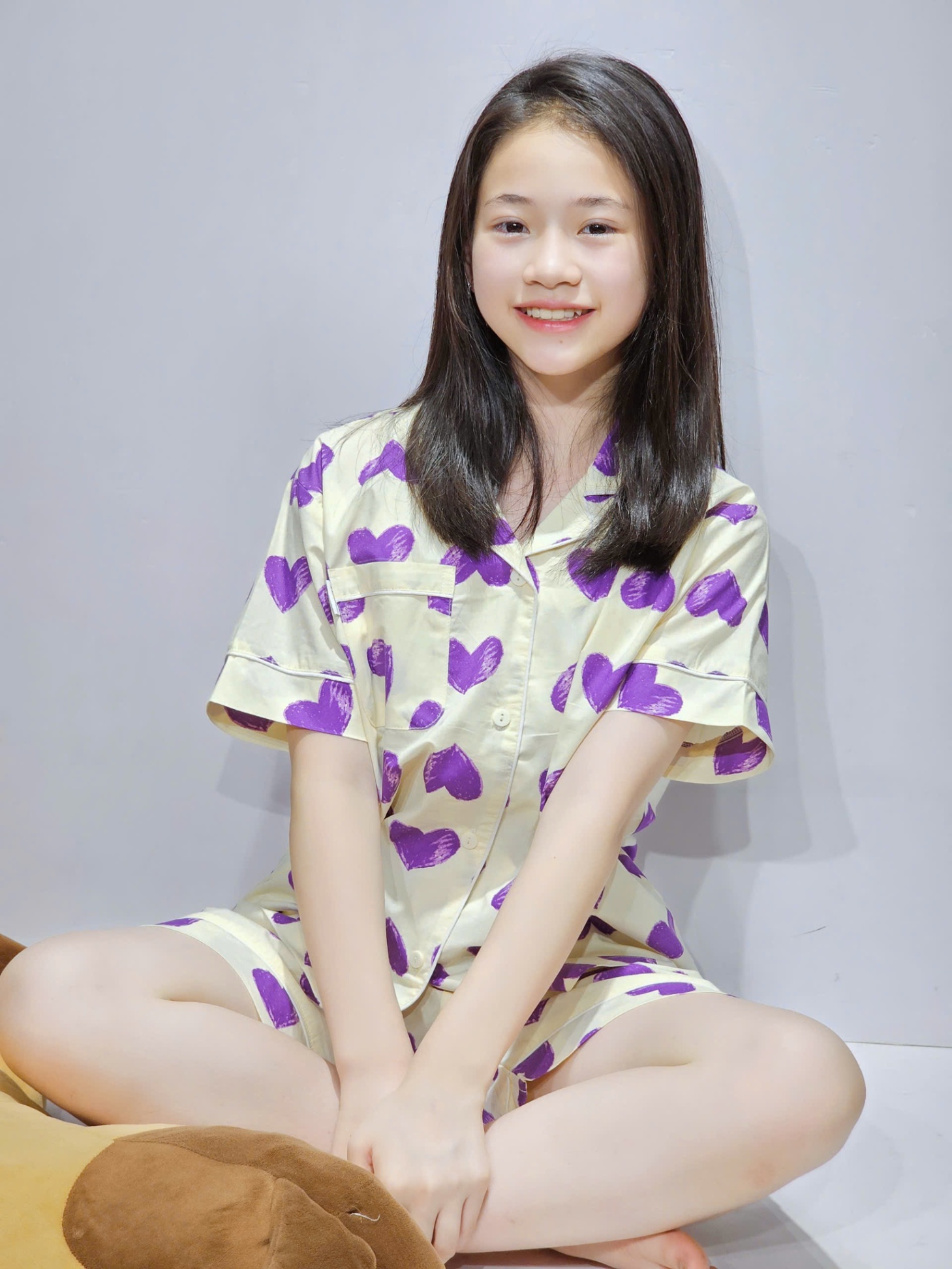 Bộ pijama thô cotton Beemon cho bé, áo cộc tay, quần đùi, 5 màu