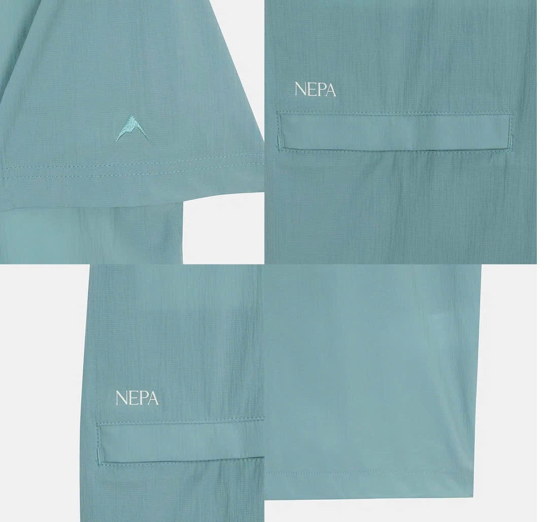 Áo phông cổ tròn, ngắn tay, nắp túi nhỏ, 2 màu