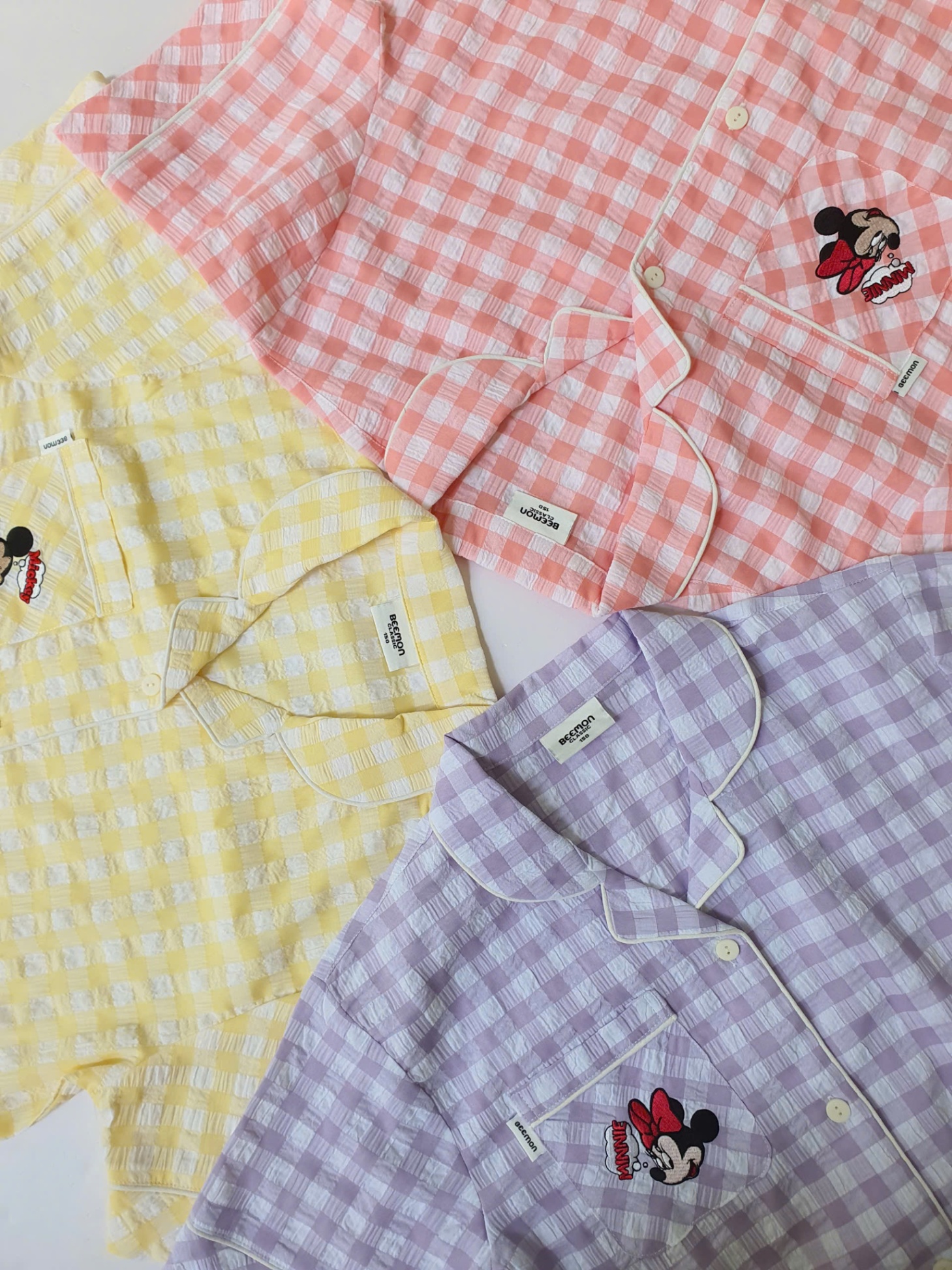 Bộ mặc nhà cho bé, kẻ caro. túi ngực, in hình con Mickeyc