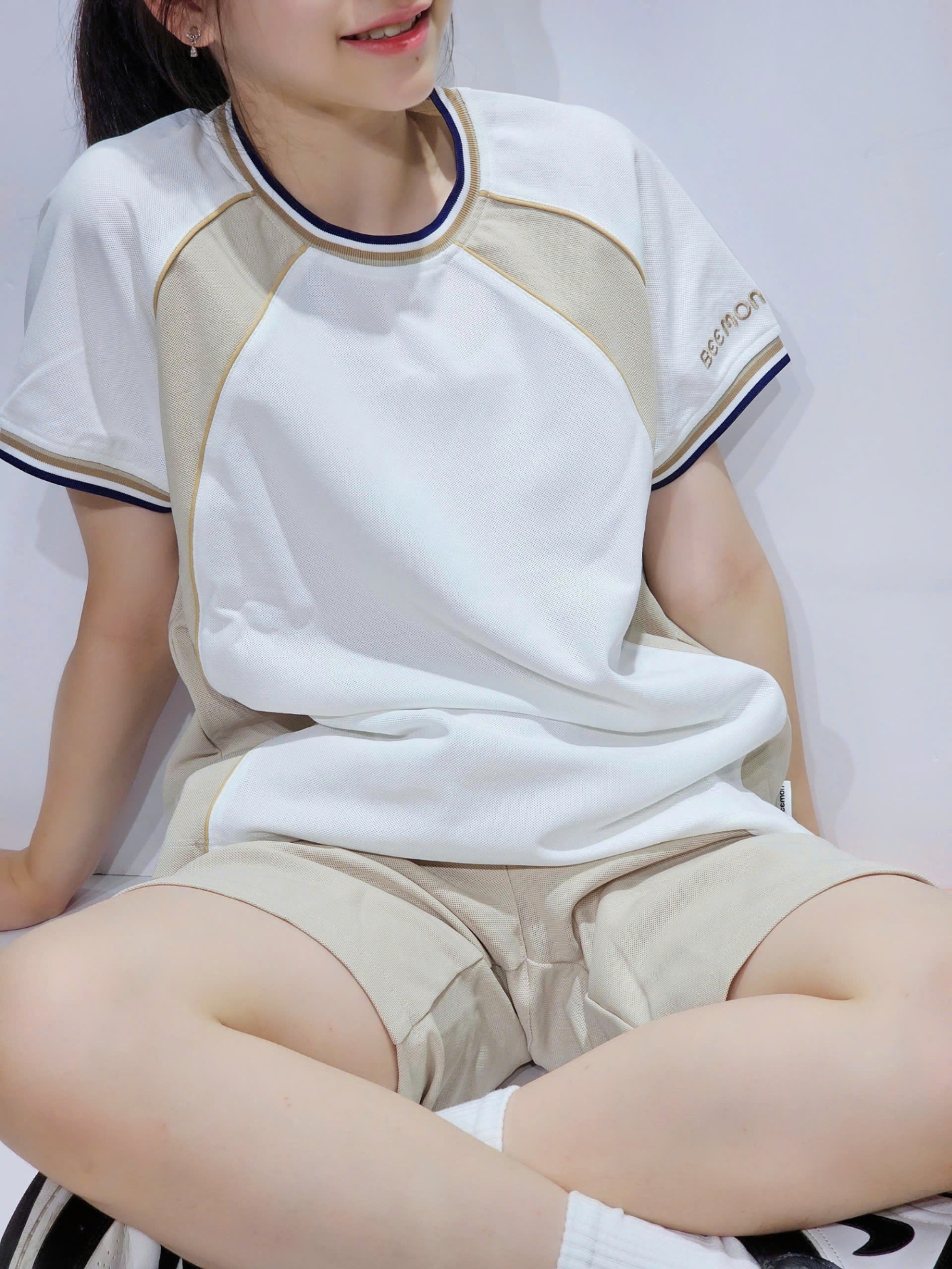 Bộ cho bé, áo cổ tròn, viền cổ và tay áo, áo phối viền cùng màu quần short, 2 màu