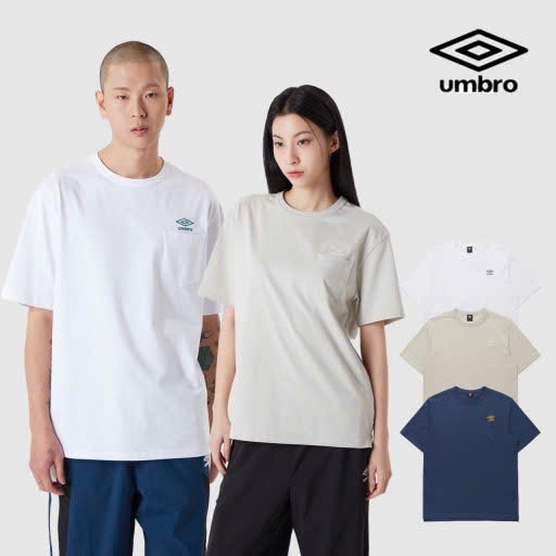Áo phông cổ tròn, ngắn tay, túi ngực, trên túi chữ umbro nhỏ, 3 màu