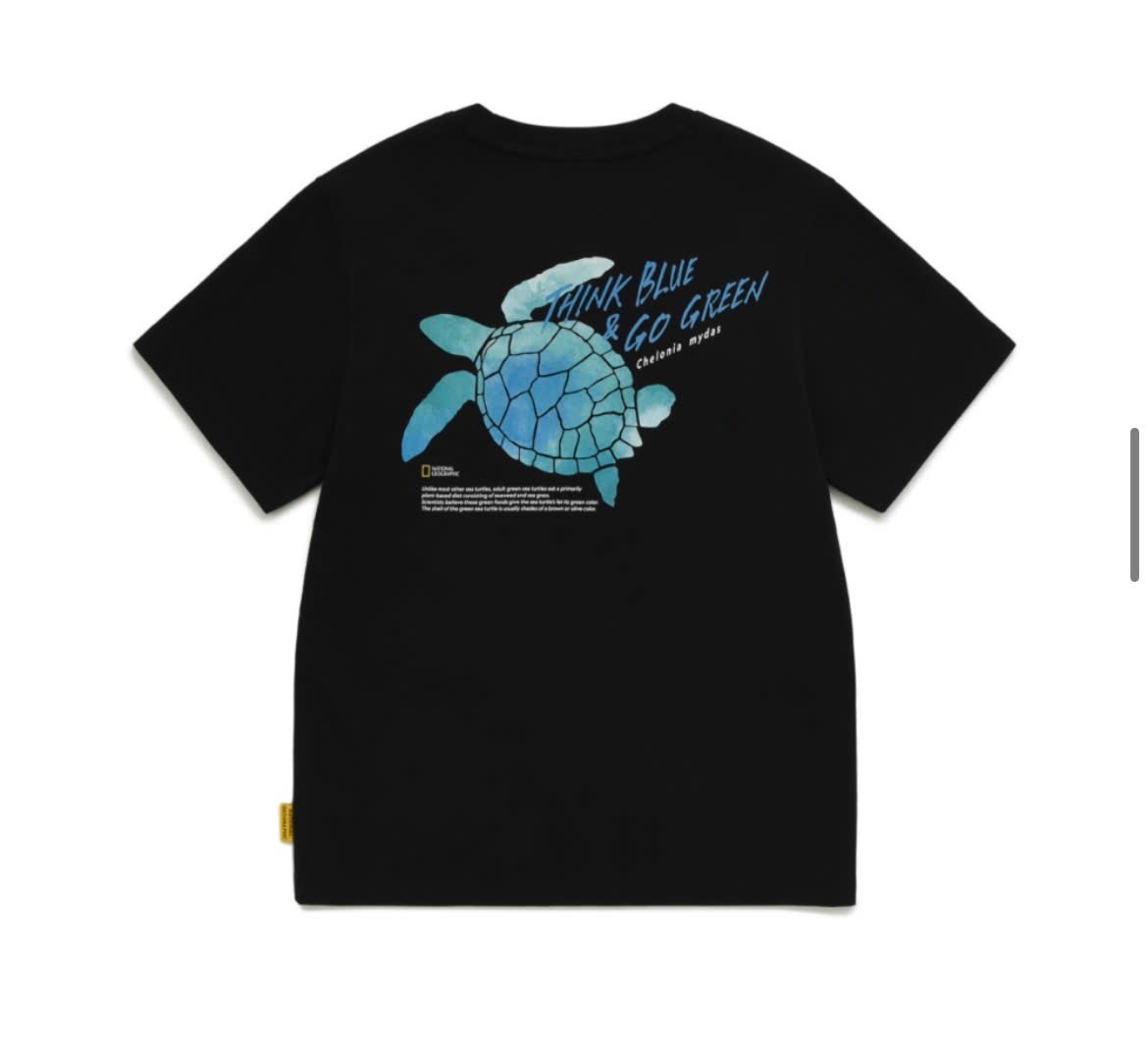 Áo phông trẻ em, cổ tròn,ngắn tay, chữ ocean exploration trước ngực, sau lưng họa tiết cá hoặc rùa, 2 màu