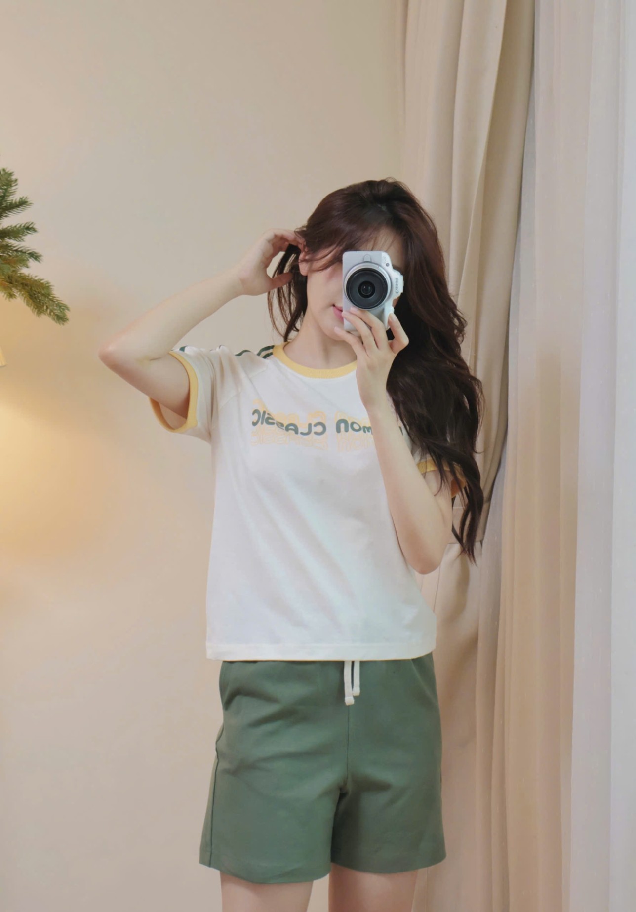 Bộ mặc nhà cotton người lớn, áo cổ tròn, ngắn tay, quần short,2 màu