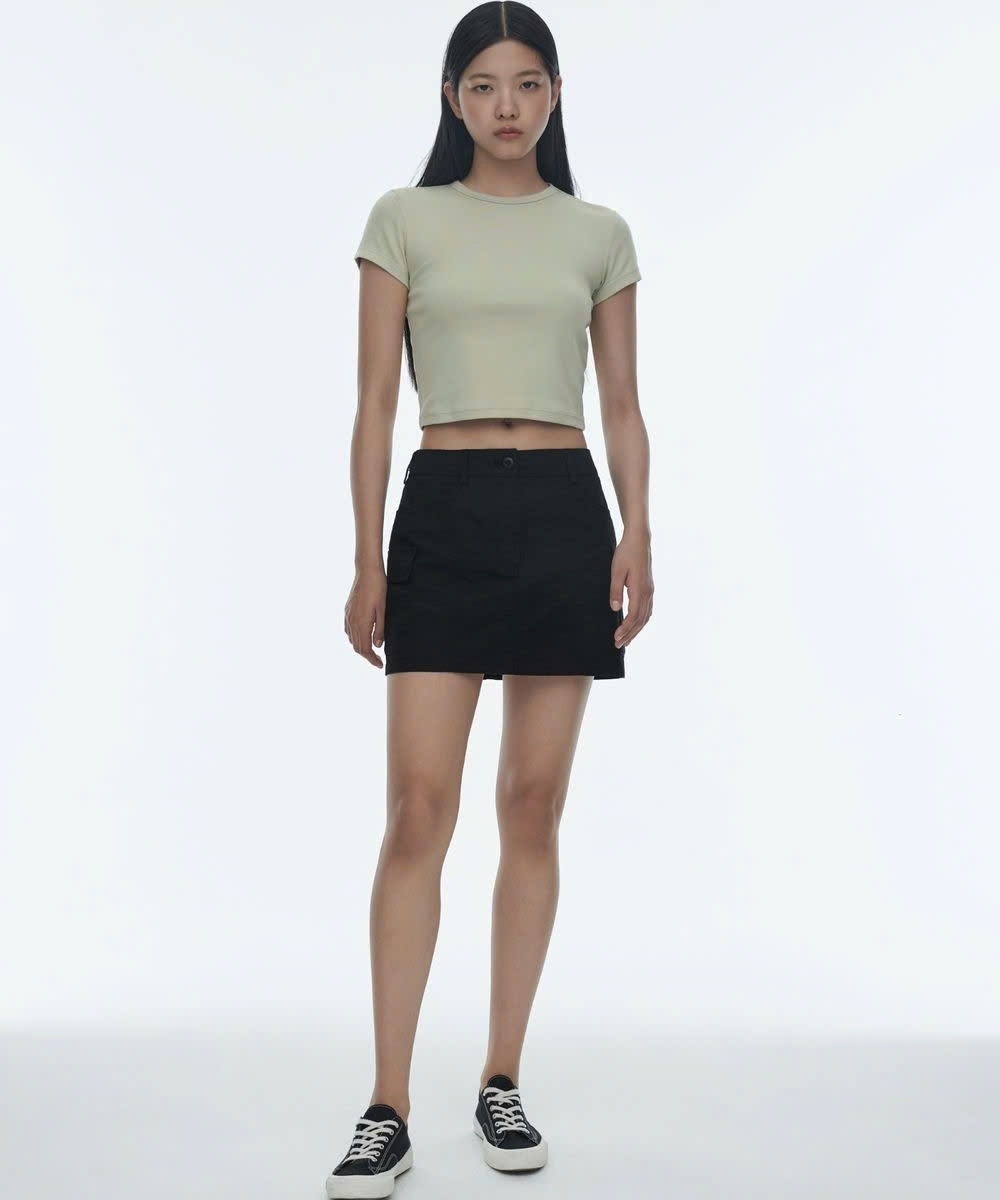 Áo phông croptop , cổ tròn, ngắn tay, nhiều màu