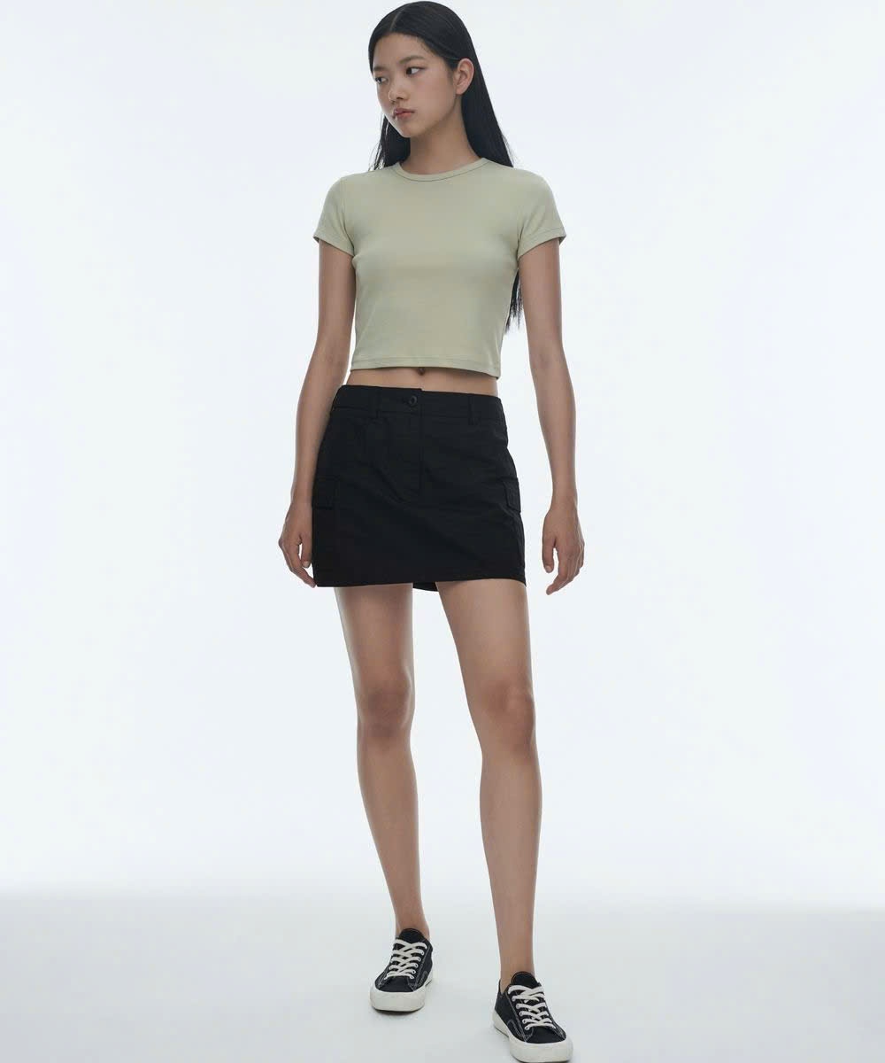 Áo phông croptop , cổ tròn, ngắn tay, nhiều màu