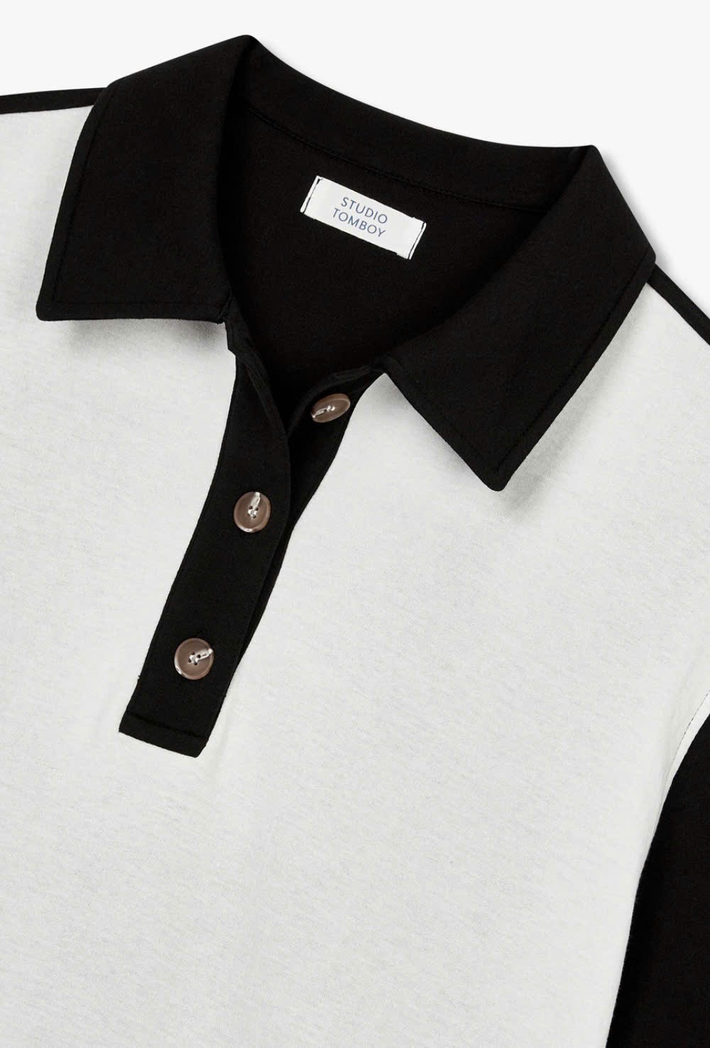 Áo phông cổ polo, cài cúc cổ, áo tay phối màu, 2 màu