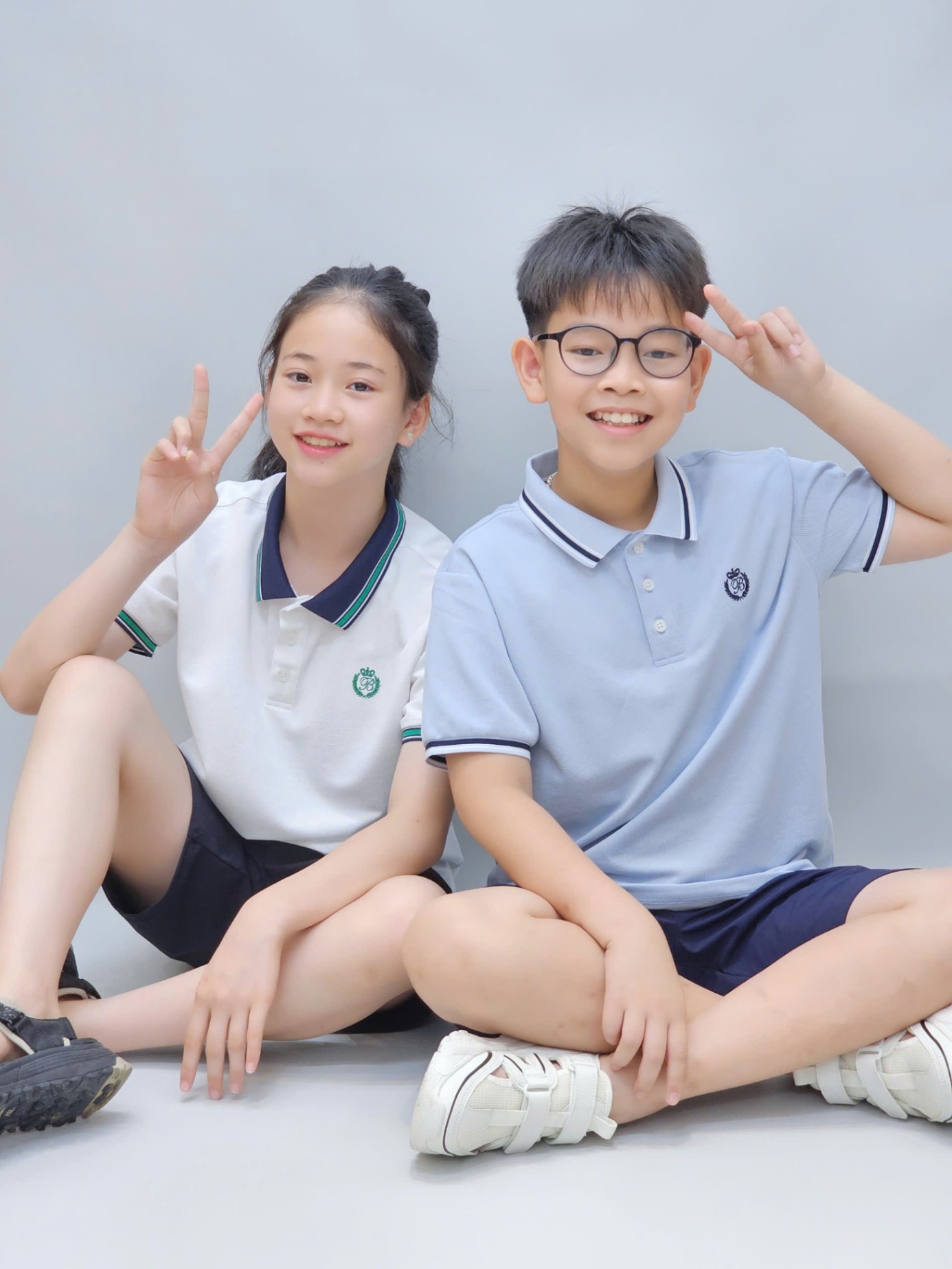 Bộ polo Beemon cho bé trai,bé gái, áo cổ polo phối viền cổ và tay áo, cài 2 cúc cổ, quần short co giãn,chữ Beemon Classic, 2 màu