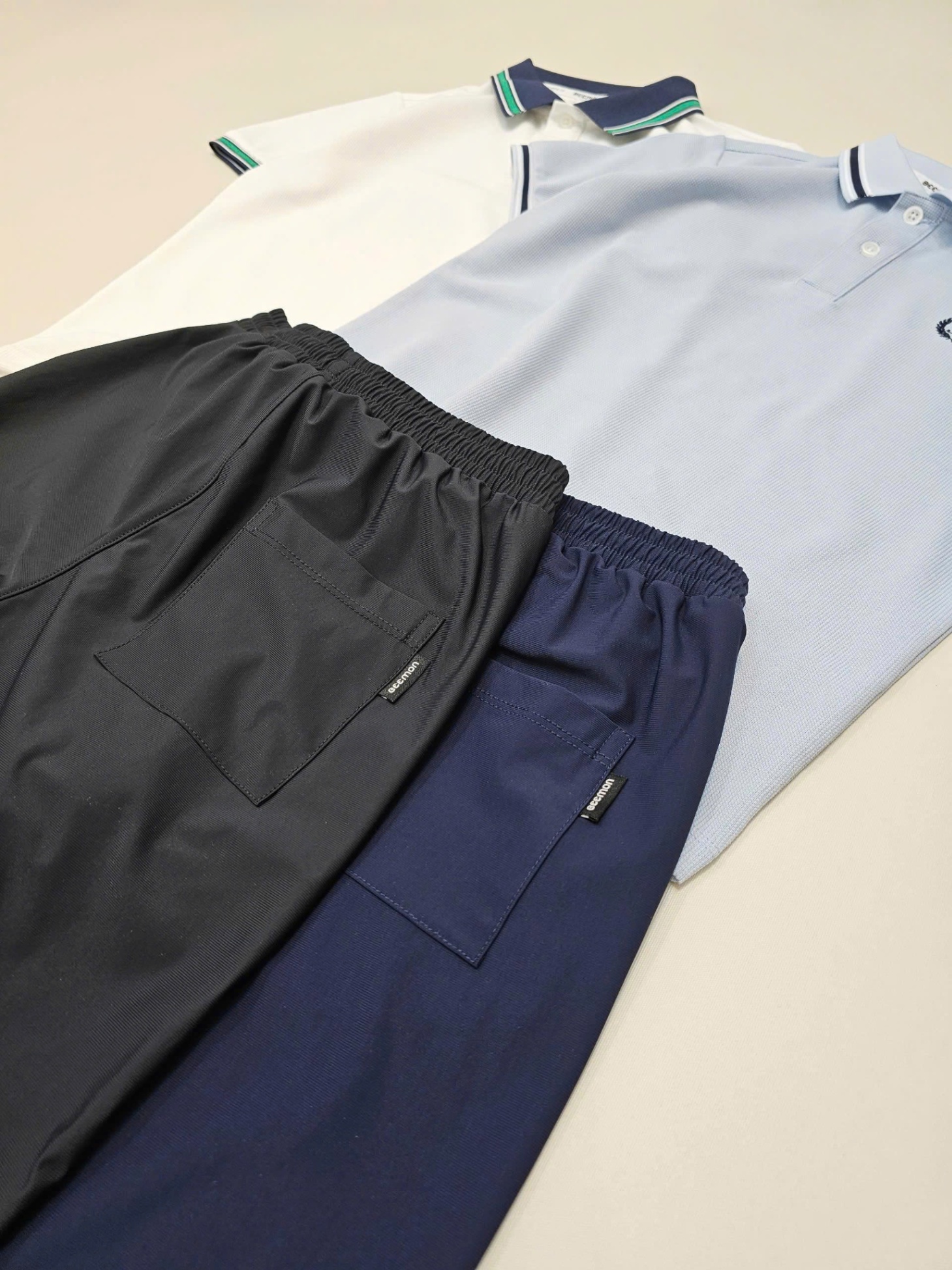Bộ polo Beemon cho bé trai,bé gái, áo cổ polo phối viền cổ và tay áo, cài 2 cúc cổ, quần short co giãn,chữ Beemon Classic, 2 màu