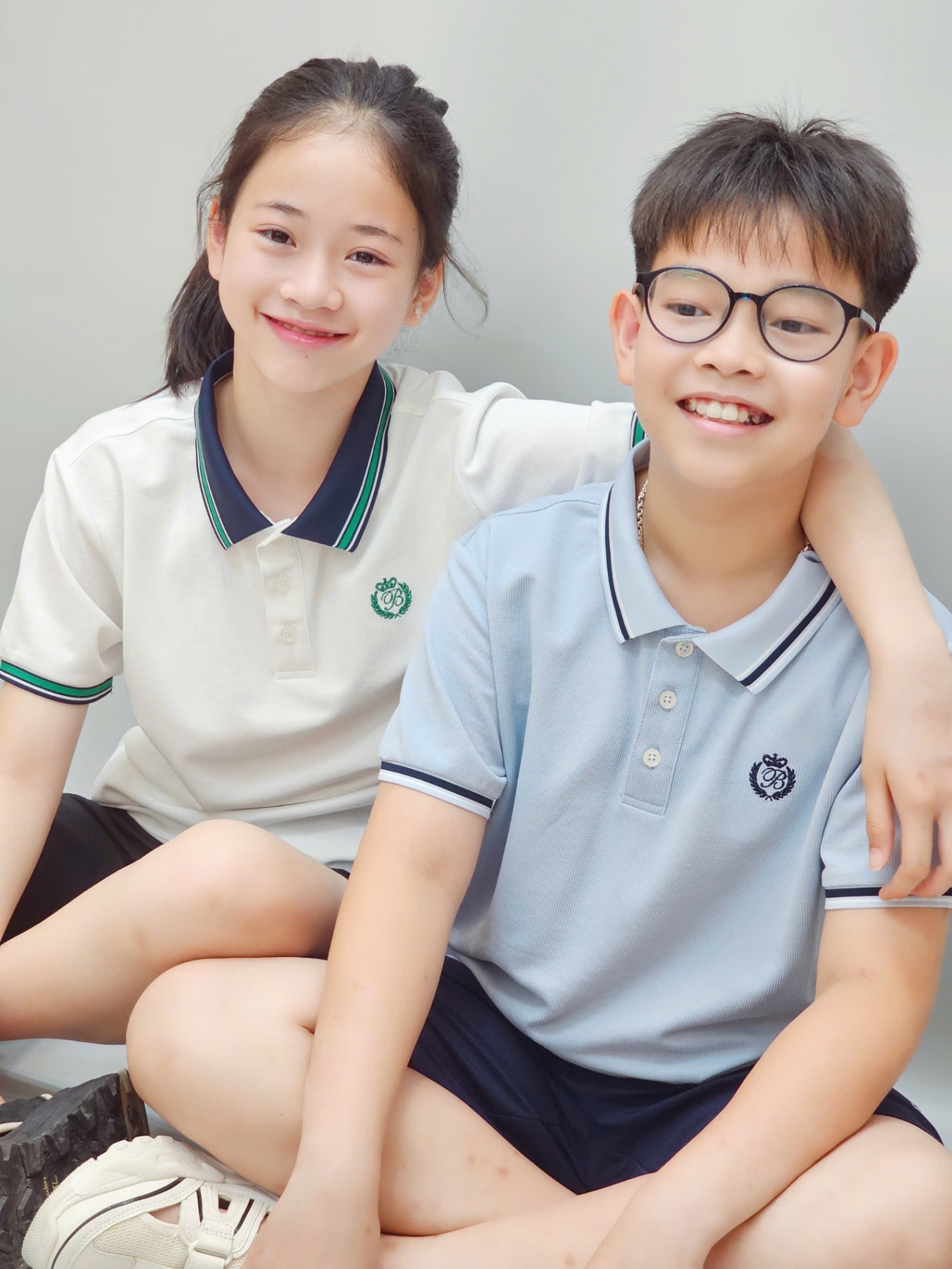 Bộ polo Beemon cho bé trai,bé gái, áo cổ polo phối viền cổ và tay áo, cài 2 cúc cổ, quần short co giãn,chữ Beemon Classic, 2 màu