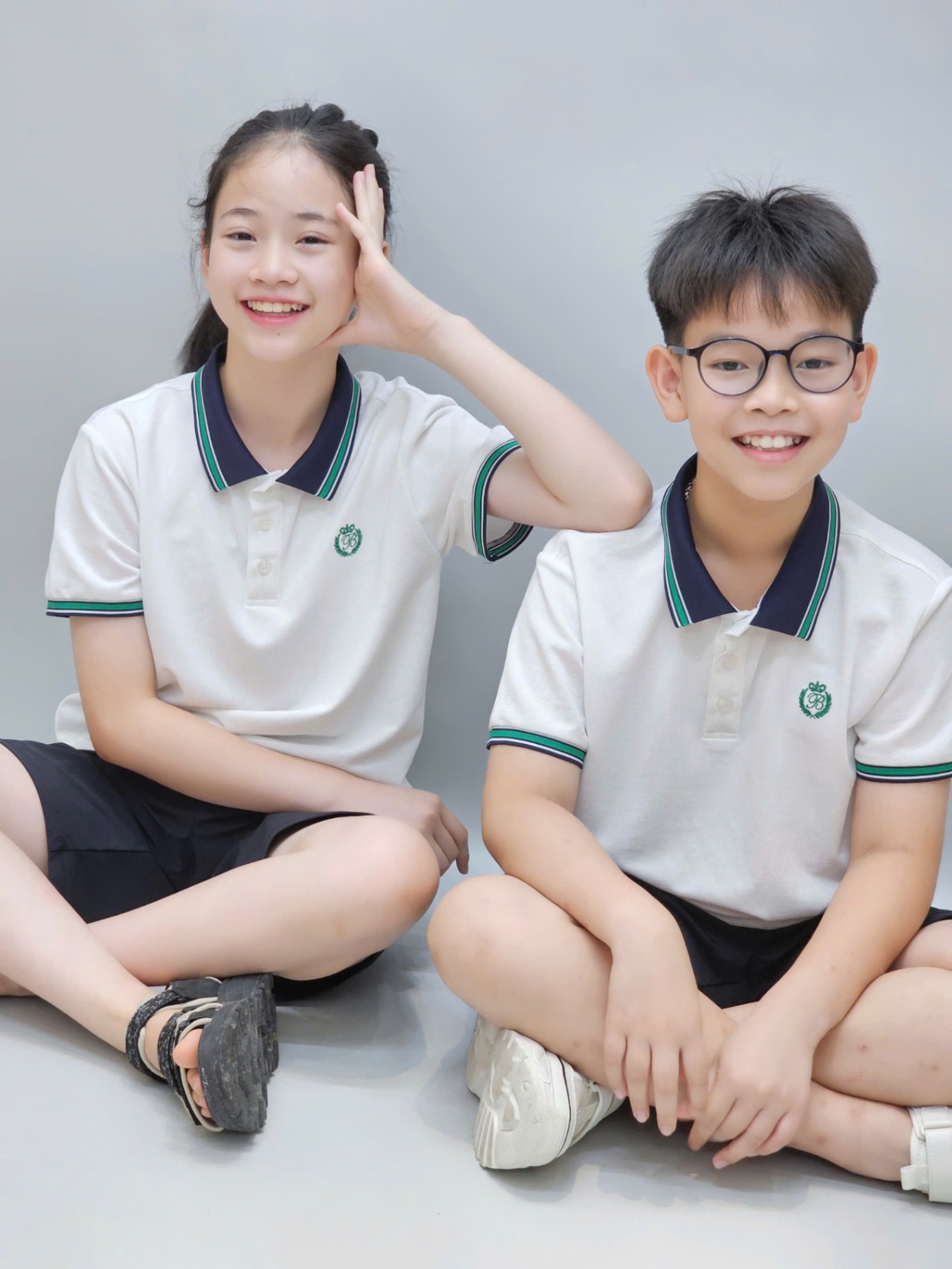 Bộ polo Beemon cho bé trai,bé gái, áo cổ polo phối viền cổ và tay áo, cài 2 cúc cổ, quần short co giãn,chữ Beemon Classic, 2 màu
