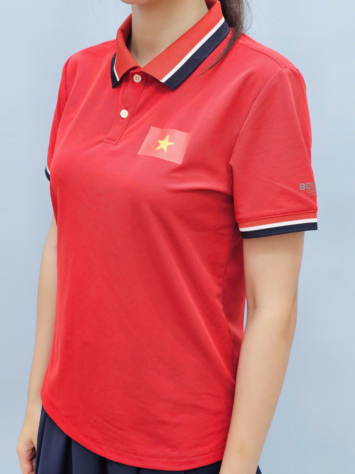 Áo phông polo Beemon nam, nữ hình lá cờ Tổ Quốc