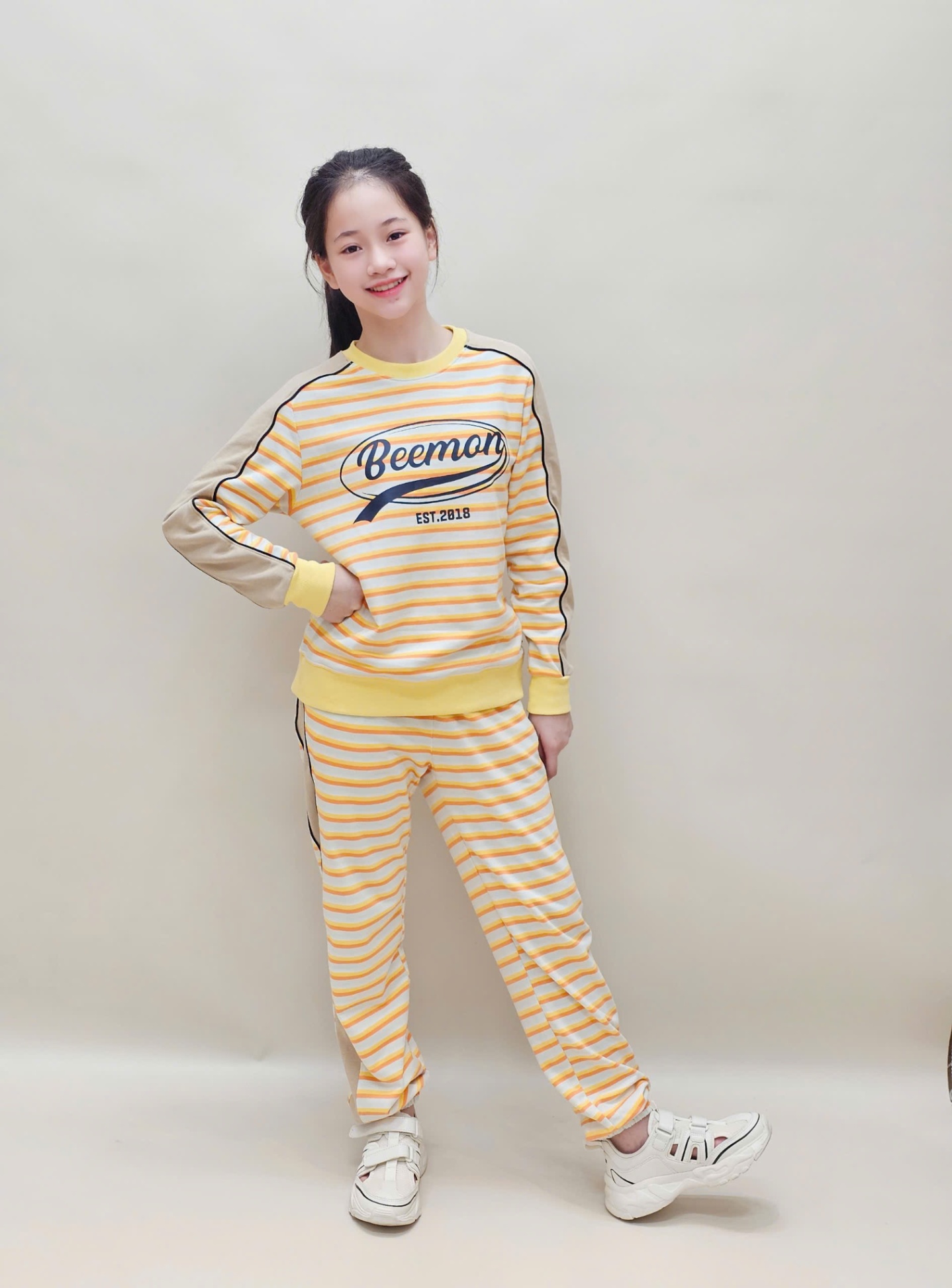 Bộ nỉ da cá dài tay Beemon cho BT, BG