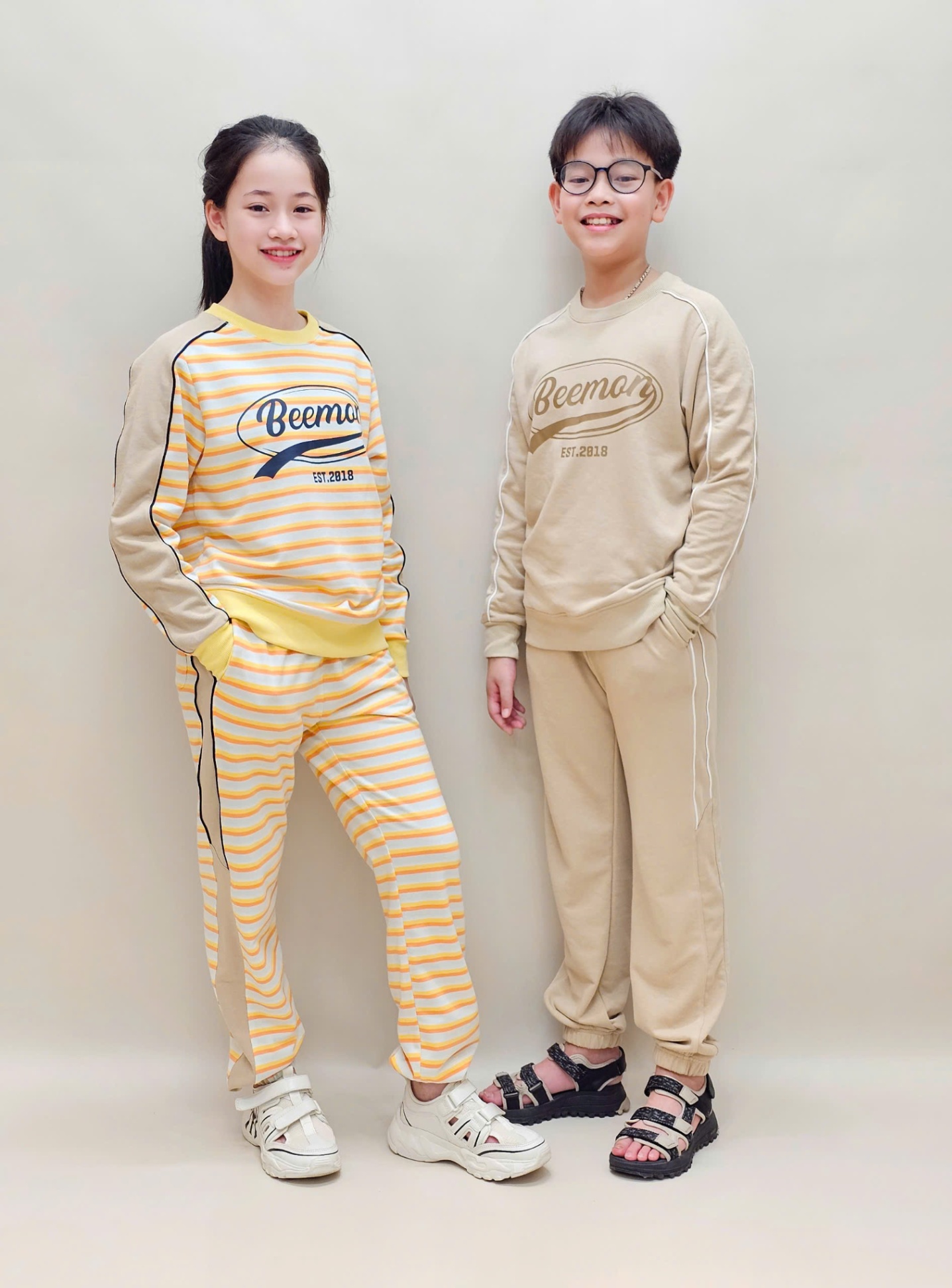 Bộ nỉ da cá dài tay Beemon cho BT, BG