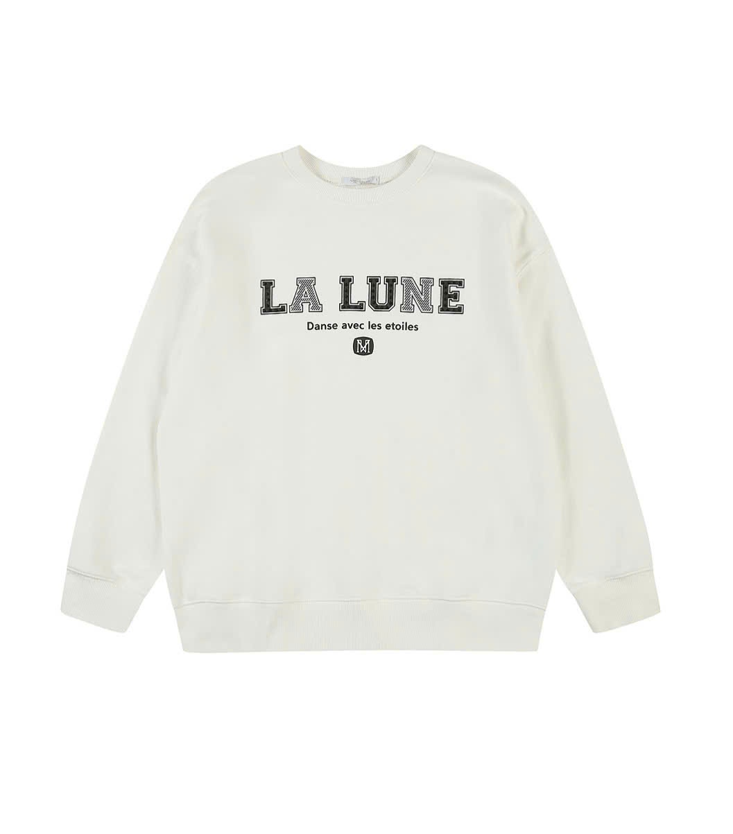 Áo nỉ da cá, dáng oversize, chữ LA LUNE