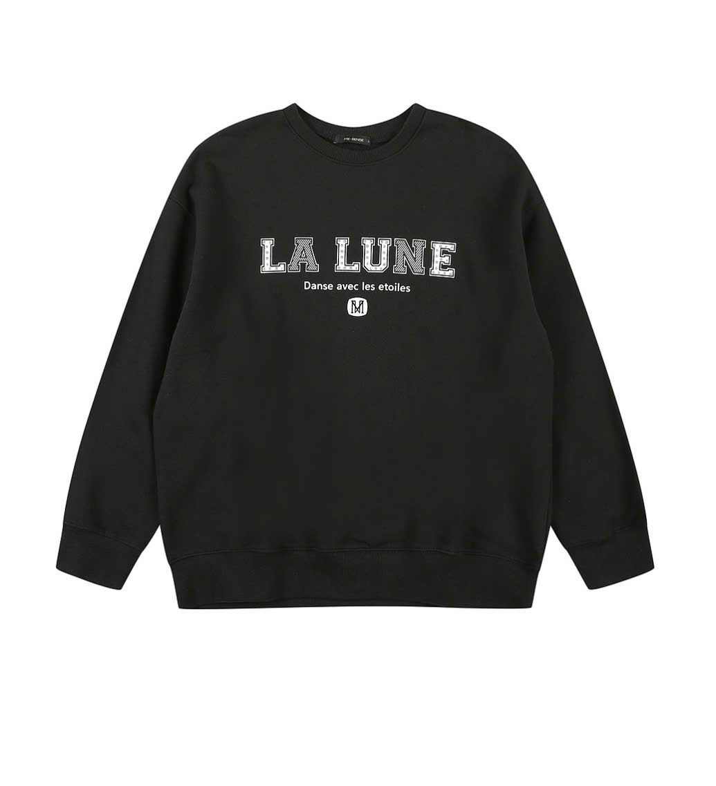 Áo nỉ da cá, dáng oversize, chữ LA LUNE