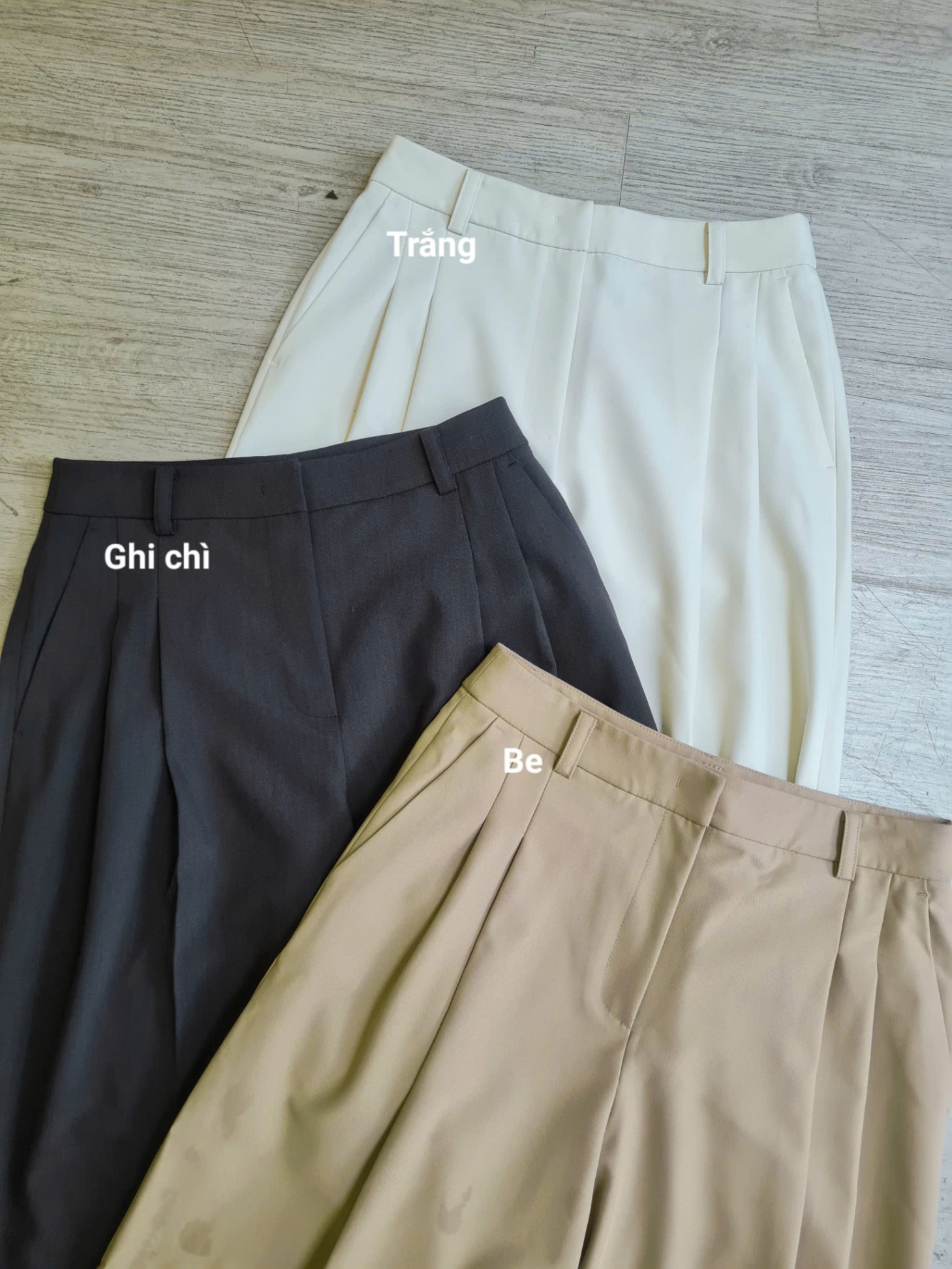 Quần suông 2 ly pha rayon, chất dày vừa phải