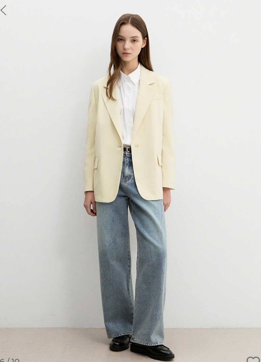 Blazer oversize 1 cúc, hạ vai, thân sau may chắp vạt