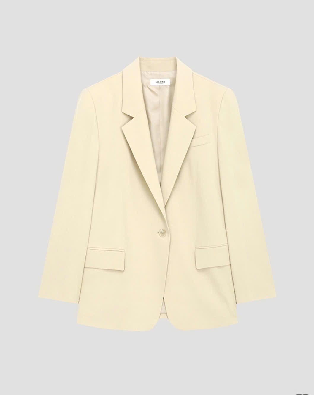 Blazer oversize 1 cúc, hạ vai, thân sau may chắp vạt