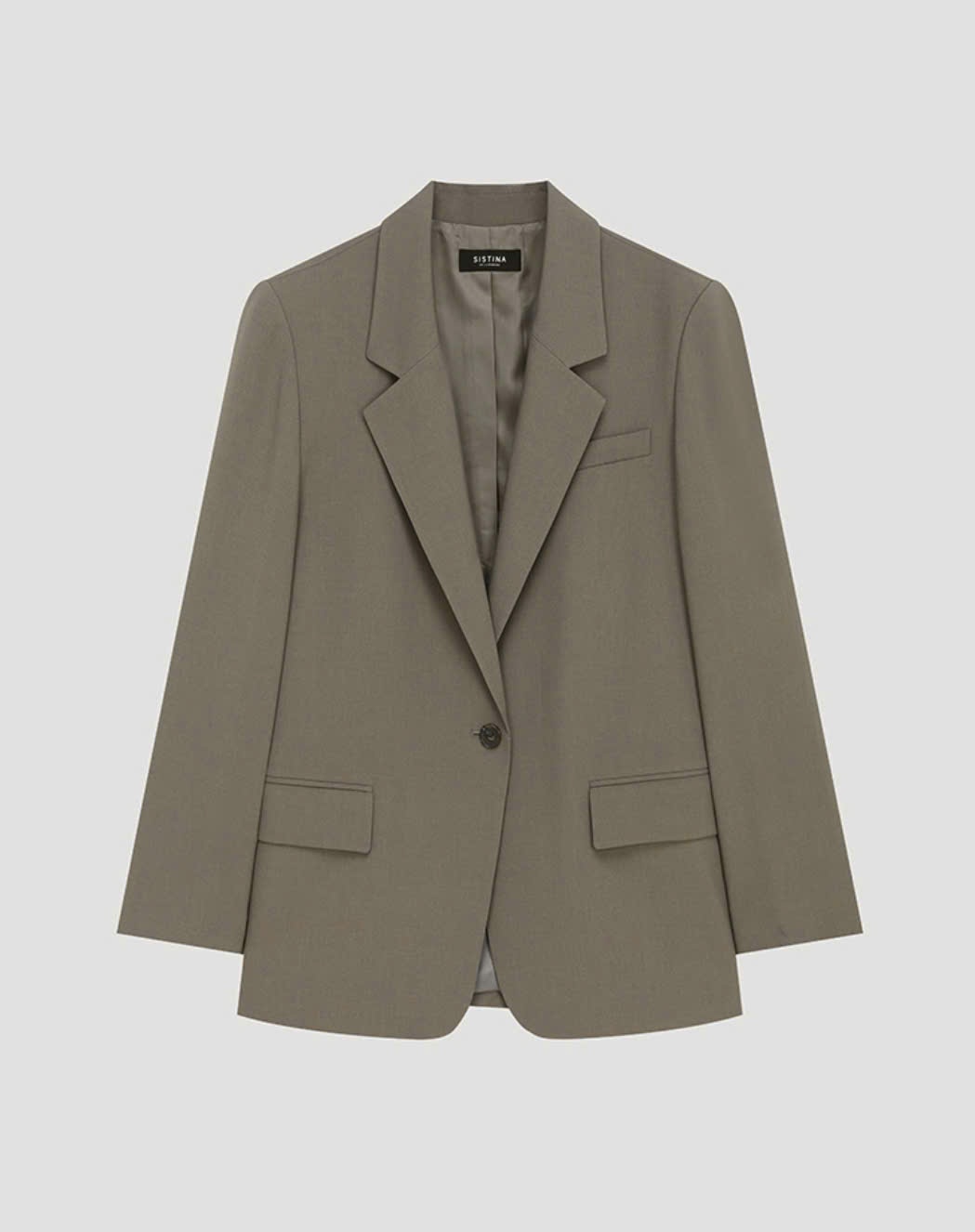 Blazer oversize 1 cúc, hạ vai, thân sau may chắp vạt