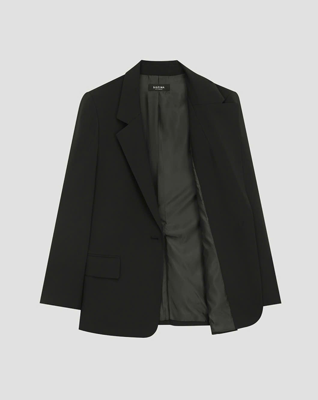 Blazer oversize 1 cúc, hạ vai, thân sau may chắp vạt